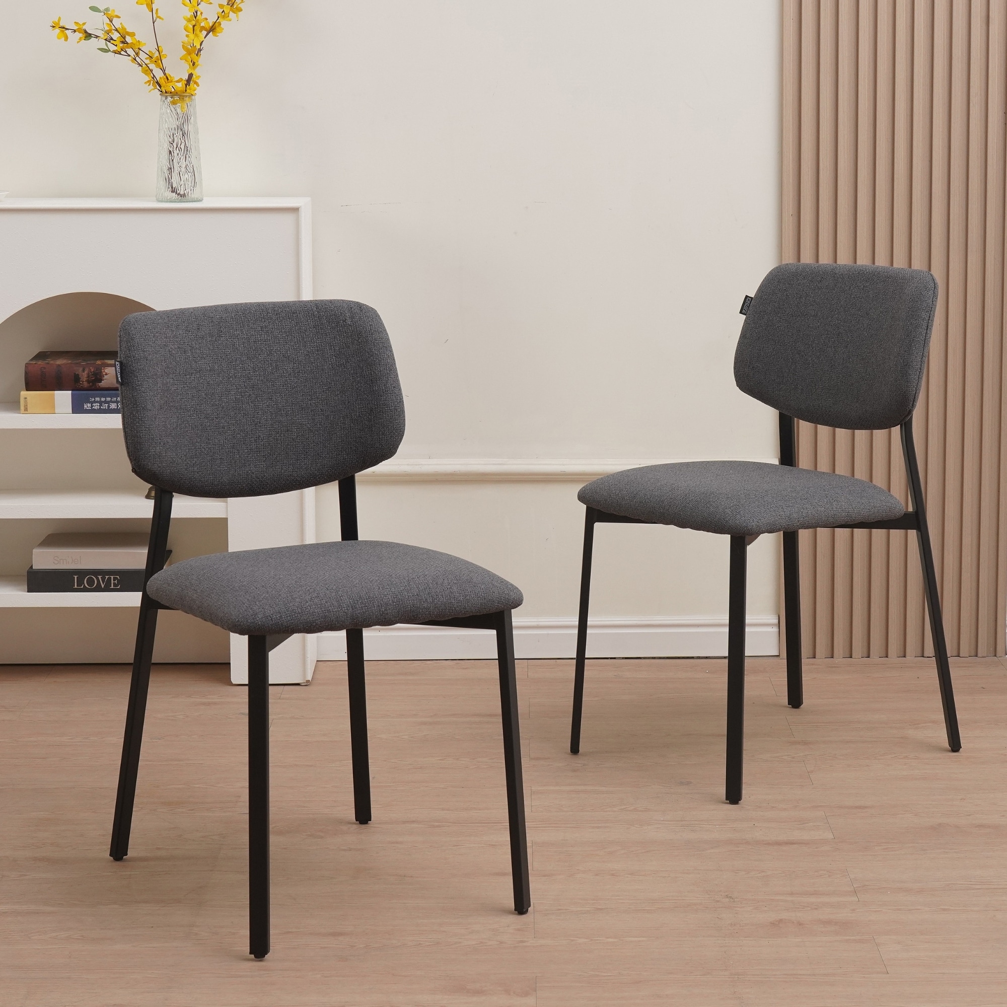 Ravino Designerstuhl A21, Esszimmerstuhl mit Stoff Bezug und Dicker Polsterung, 4er Set Grau, belastbar mit 110Kg, Polsterstuhl - Moderner K&uuml;chenstuhl, Stuhl Esszimmer oder Esstisch Stuhl - Bild 1