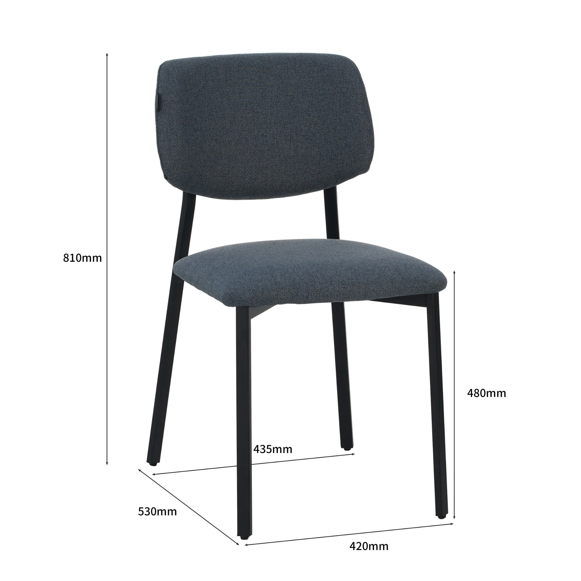 Ravino Designerstuhl A21, Esszimmerstuhl mit Stoff Bezug und Dicker Polsterung, 4er Set Blau, belastbar mit 110Kg, Polsterstuhl - Moderner K&uuml;chenstuhl, Stuhl Esszimmer oder Esstisch Stuhl - Bild 1