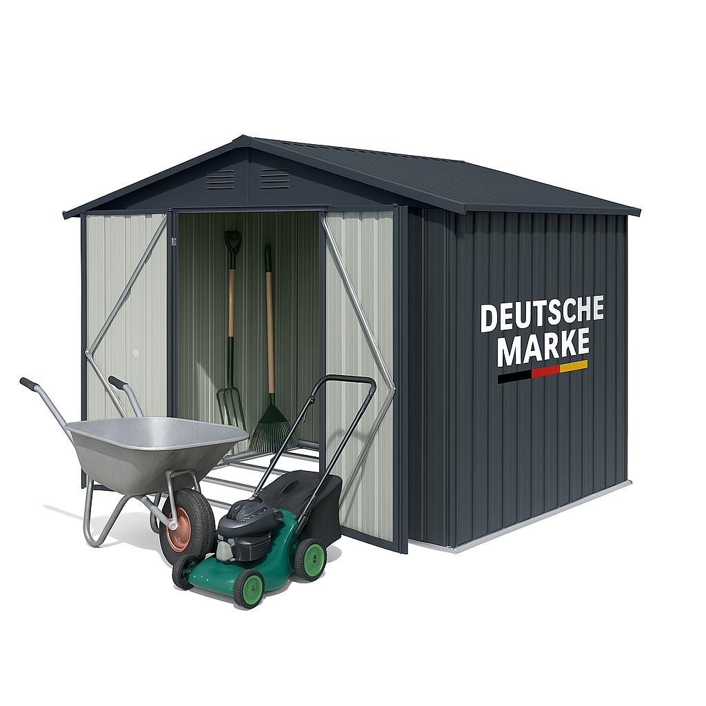 Albatros Profi Ger&auml;tehaus XL &ndash; verzinktes Metall in Anthrazit (RAL 7016) | 259x189x192cm, 9,4m&sup3; | Inkl. Schloss & Werkzeughaken | wetterfest - Bild 1