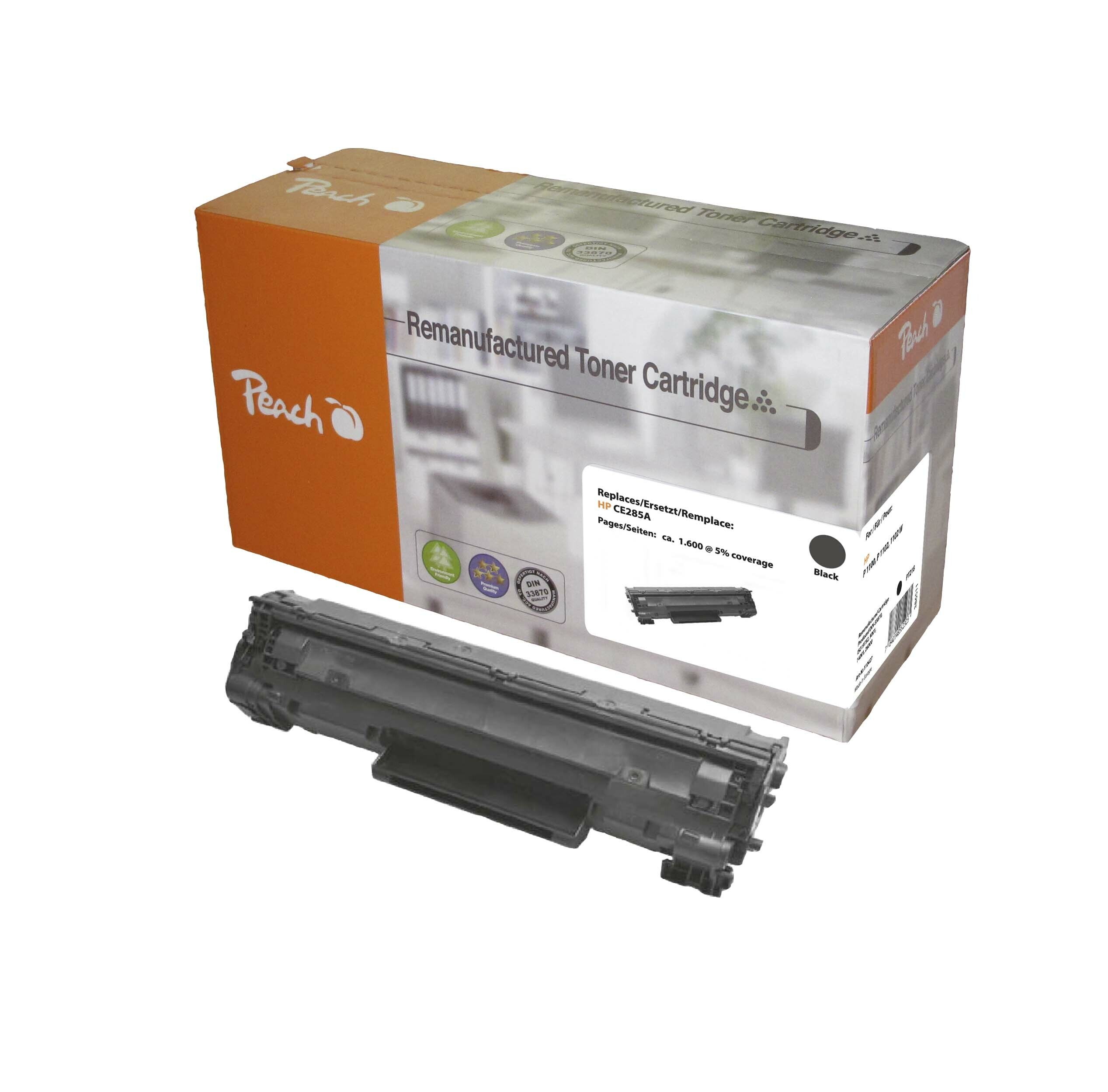 Peach HP 85 ABK Toner bk ersetzt HP No. 85A BK, CE285A f&uuml;r z.B. HP LaserJet P 1102 w, HP LaserJet M 1130 MFP, HP LaserJet M 1132 MFP (wiederaufbereitet) - Bild 1