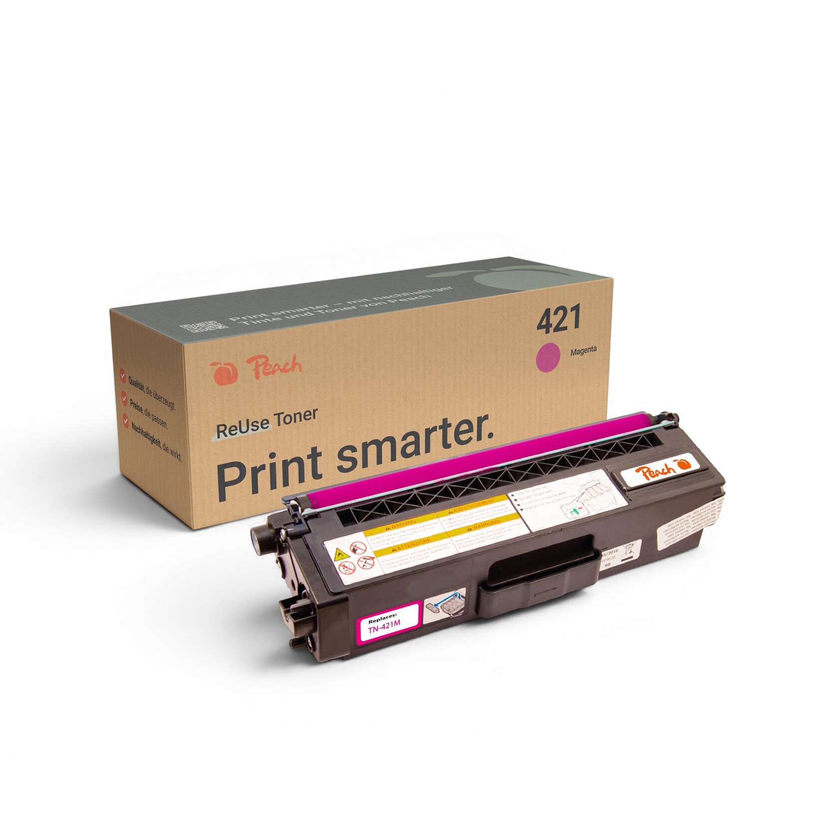 Peach B421 M Toner ma ersetzt Brother TN-421M für z.B. Brother DCPL 8410 CDW, Brother MFCL 8690 CDW, Brother DCPL 8410 CDN, Brother HLL 8260 CDW (wiederaufbereitet)
