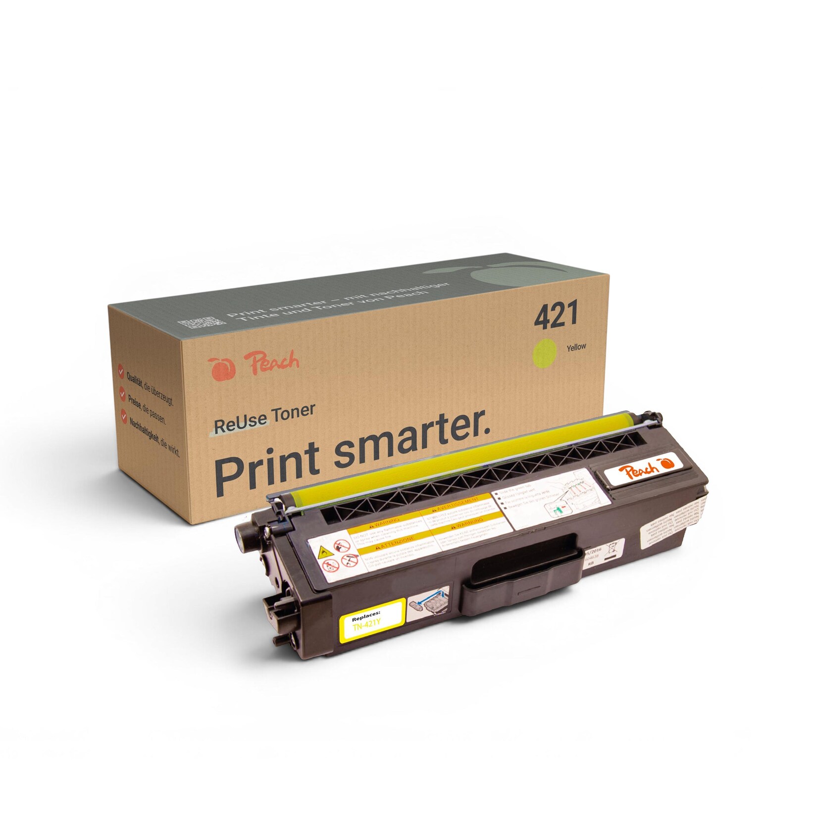 Peach B421 Y Toner ye ersetzt Brother TN-421Y für z.B. Brother DCPL 8410 CDW, Brother MFCL 8690 CDW, Brother DCPL 8410 CDN, Brother HLL 8260 CDW (wiederaufbereitet)