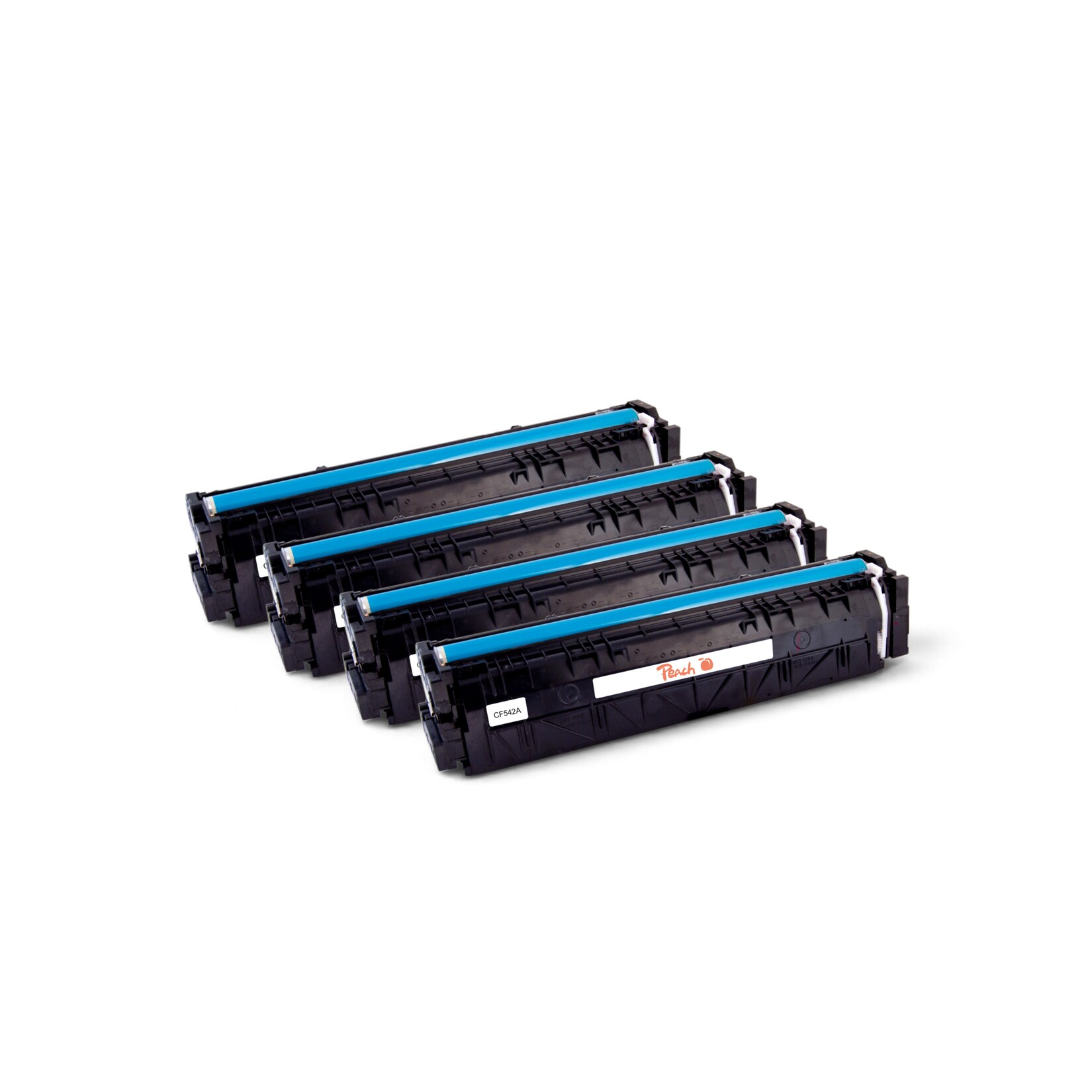 Peach HP 203 A 4 Toner (bk, c/m/y) ersetzt HP No. 203A, CF540A, CF541A, CF542A, CF543A für z.B. HP Color LaserJet Pro MFP M 281 fdw (wiederaufbereitet)