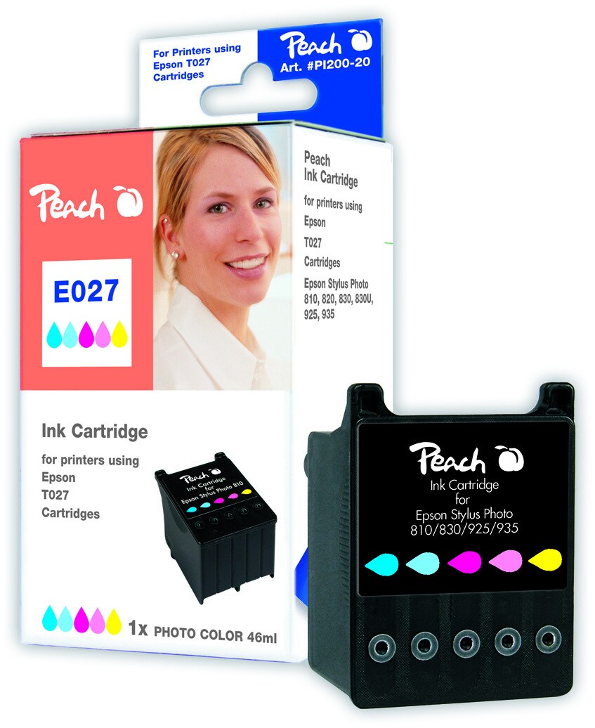 Peach E27 C Druckerpatrone col ersetzt Epson T027C, C13T02740110 f&uuml;r z.B. Epson Stylus Photo 810, Epson Stylus Photo 820, Epson Stylus Photo 830 - Bild 1