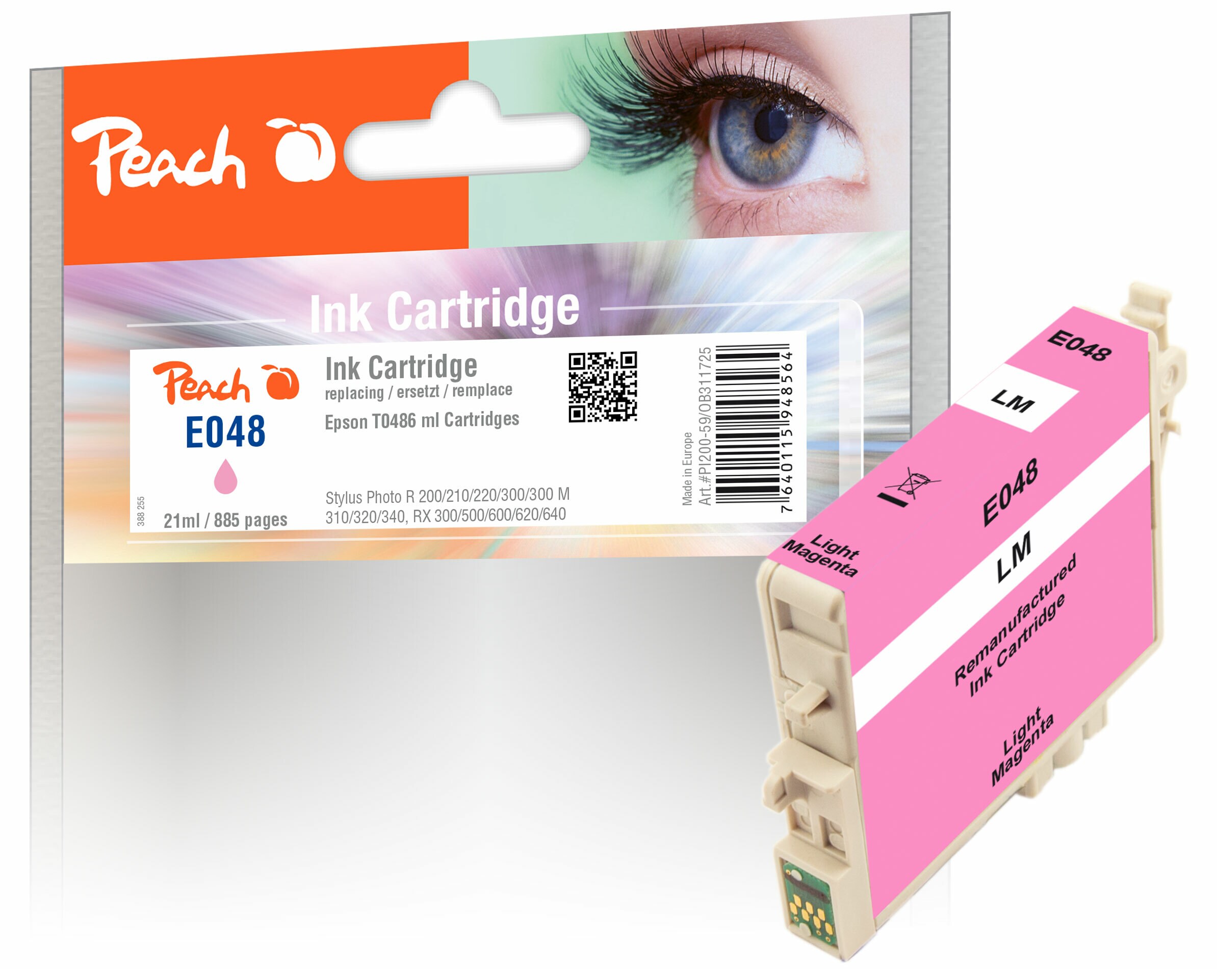 Peach E486 LM Druckerpatrone mali ersetzt Epson T0486LM, C13T04864010 f&uuml;r z.B. Epson Stylus Photo R 200, Epson Stylus Photo R 210 - Bild 1