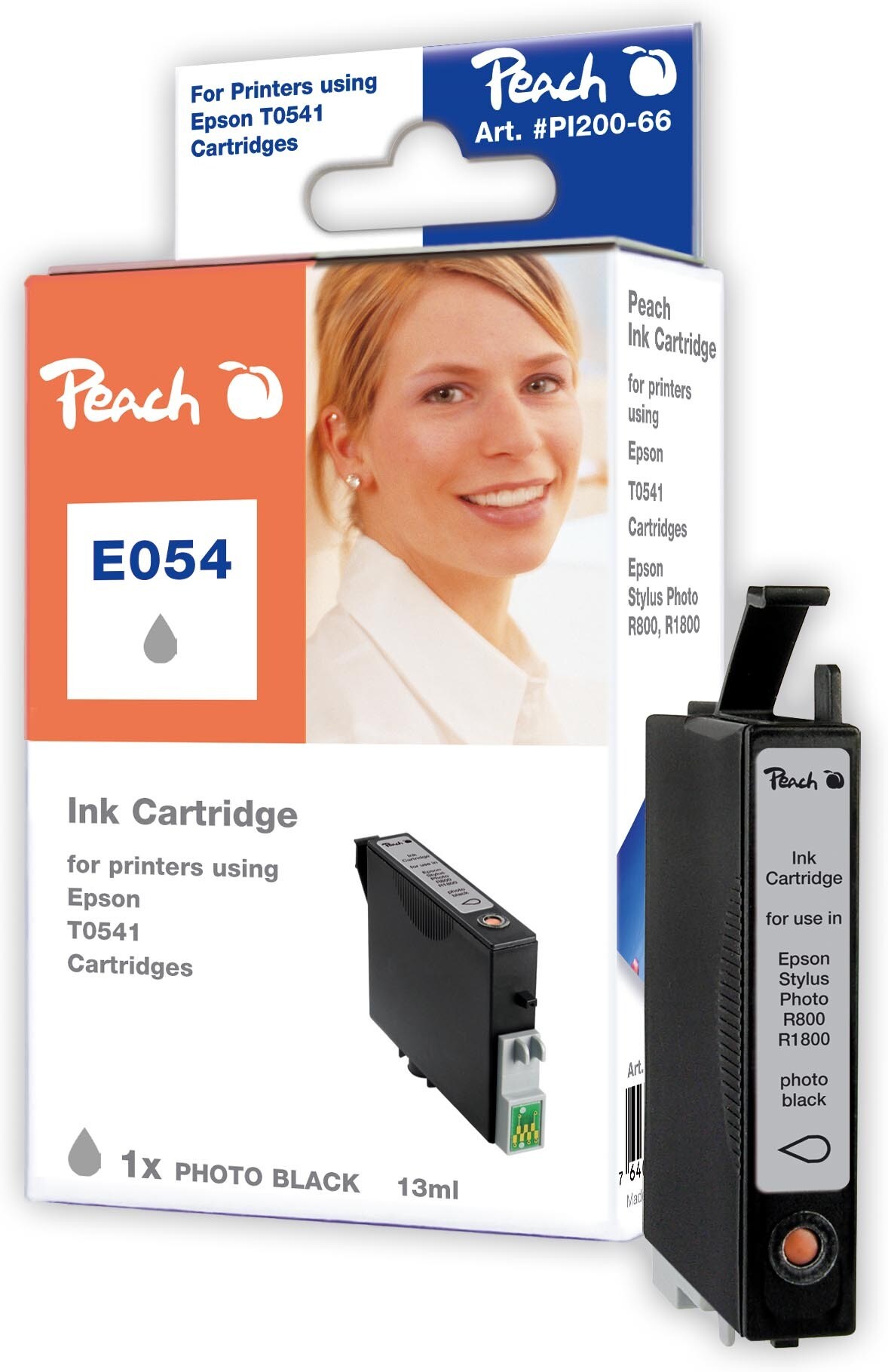 Peach E541 PHBK Druckerpatrone bkph ersetzt Epson T0541PHBK, C13T05414010 f&uuml;r z.B. Epson Stylus Photo R 800, Epson Stylus Photo R 1800 - Bild 1