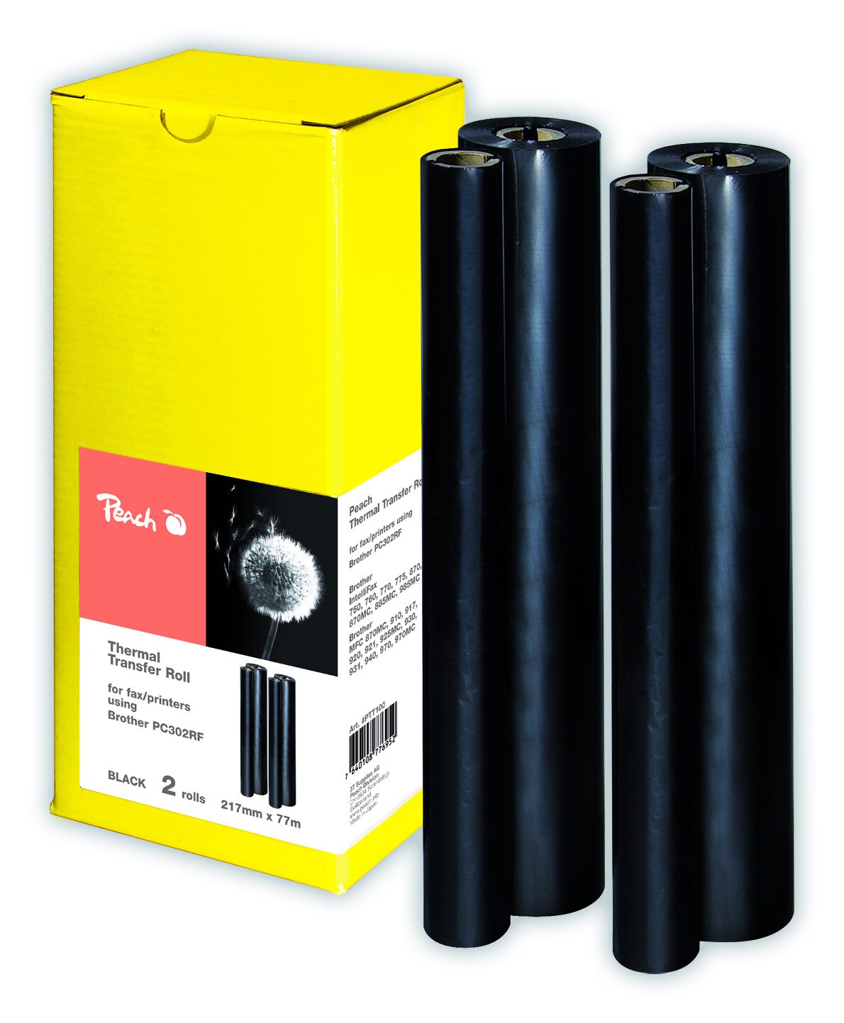 Peach 2  Thermal Transfer Rollen ersetzt Brother PC-302RF - Bild 1
