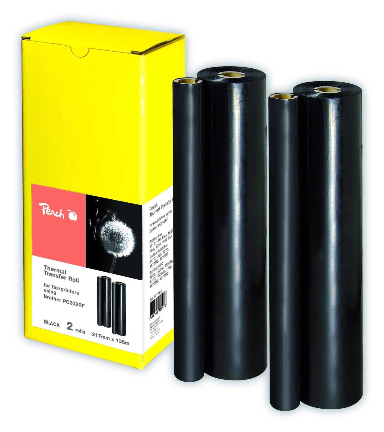 Peach 2  Thermal Transfer Rollen ersetzt Brother PC-202RF - Bild 1