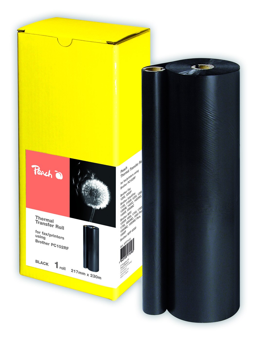 Peach Thermal Transfer Rolle ersetzt Brother PC-102RF - Bild 1