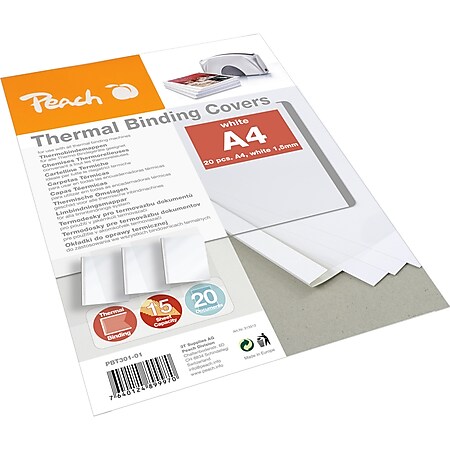 Peach Thermobindemappe weiss für 15 Blätter (A4, 80g/m2), 20 Stück - PBT301-01 - Bild 1