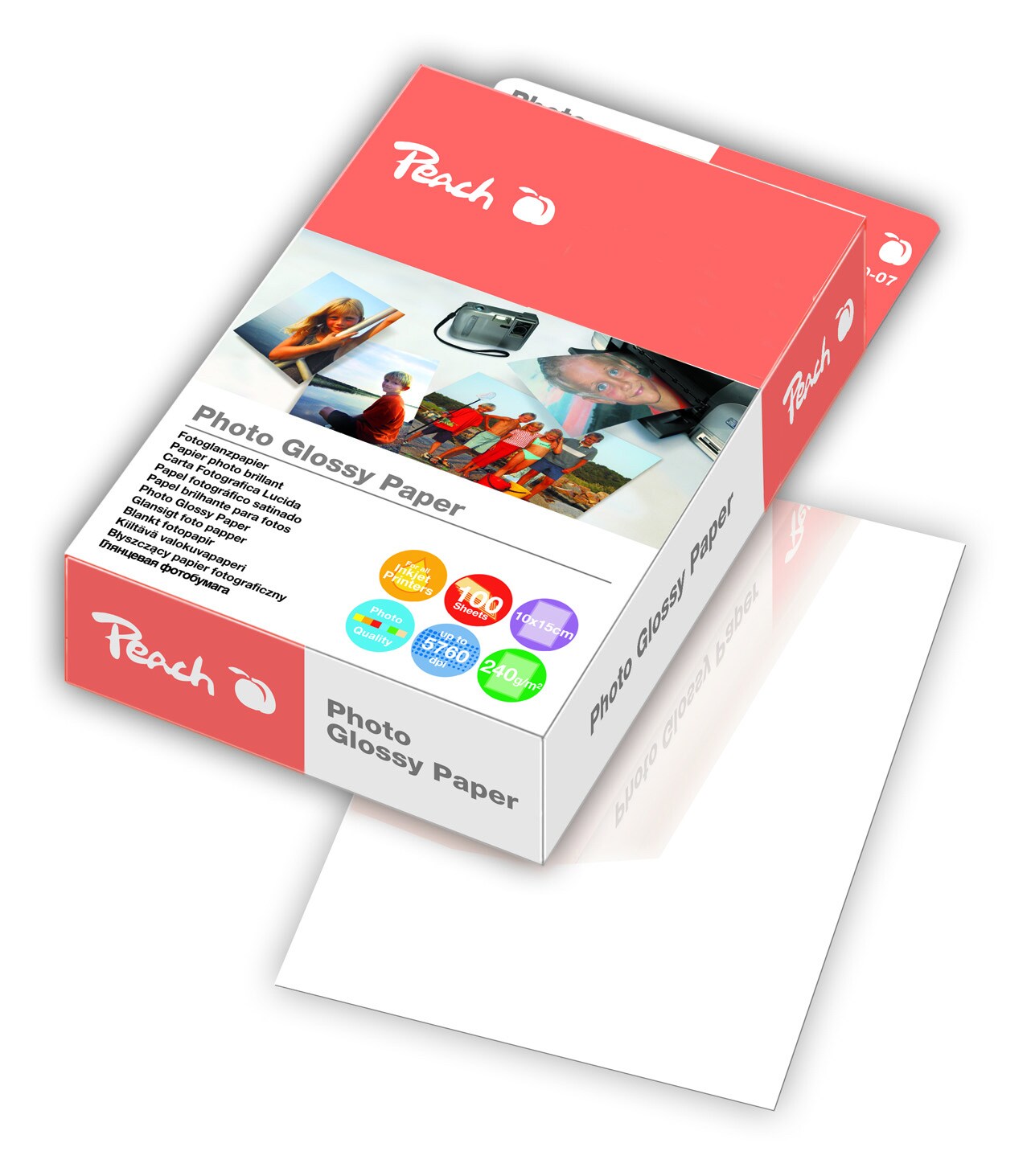 Peach Photo Glossy Papier 10x15cm 240 g/m2, 100 Blatt - Bild 1
