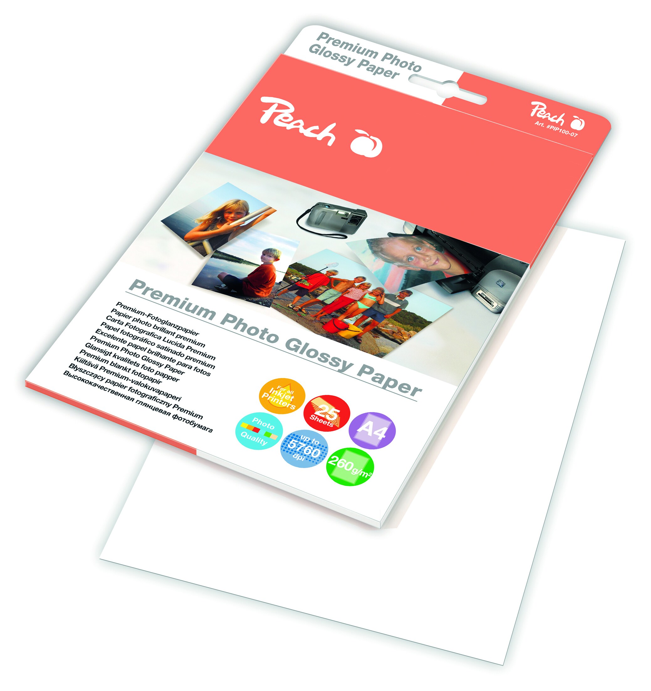 Peach Premium Photo Glossy Papier A4 260 g/m2, 25 Blatt - Bild 1