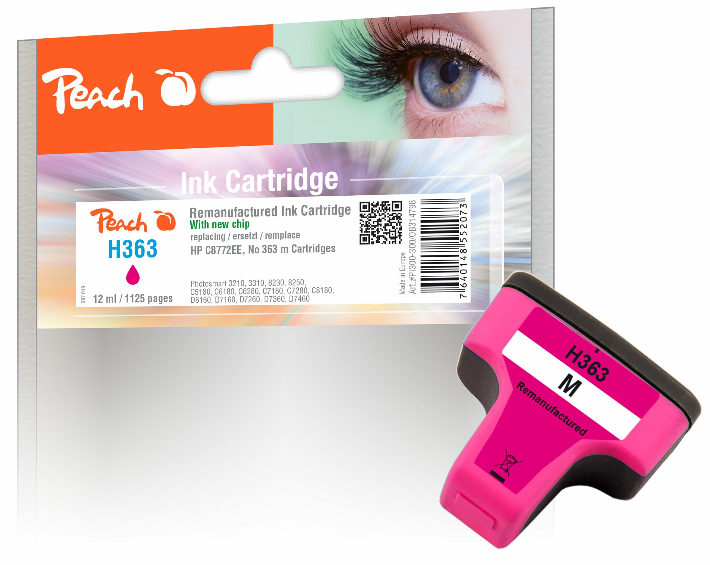 Peach HP 363 m Druckerpatrone XL ma ersetzt HP No. 363 m, C8772EE f&uuml;r z.B. HP PhotoSmart C 6280, HP PhotoSmart C 7280, HP PhotoSmart 3100 (wiederaufbereitet) - Bild 1