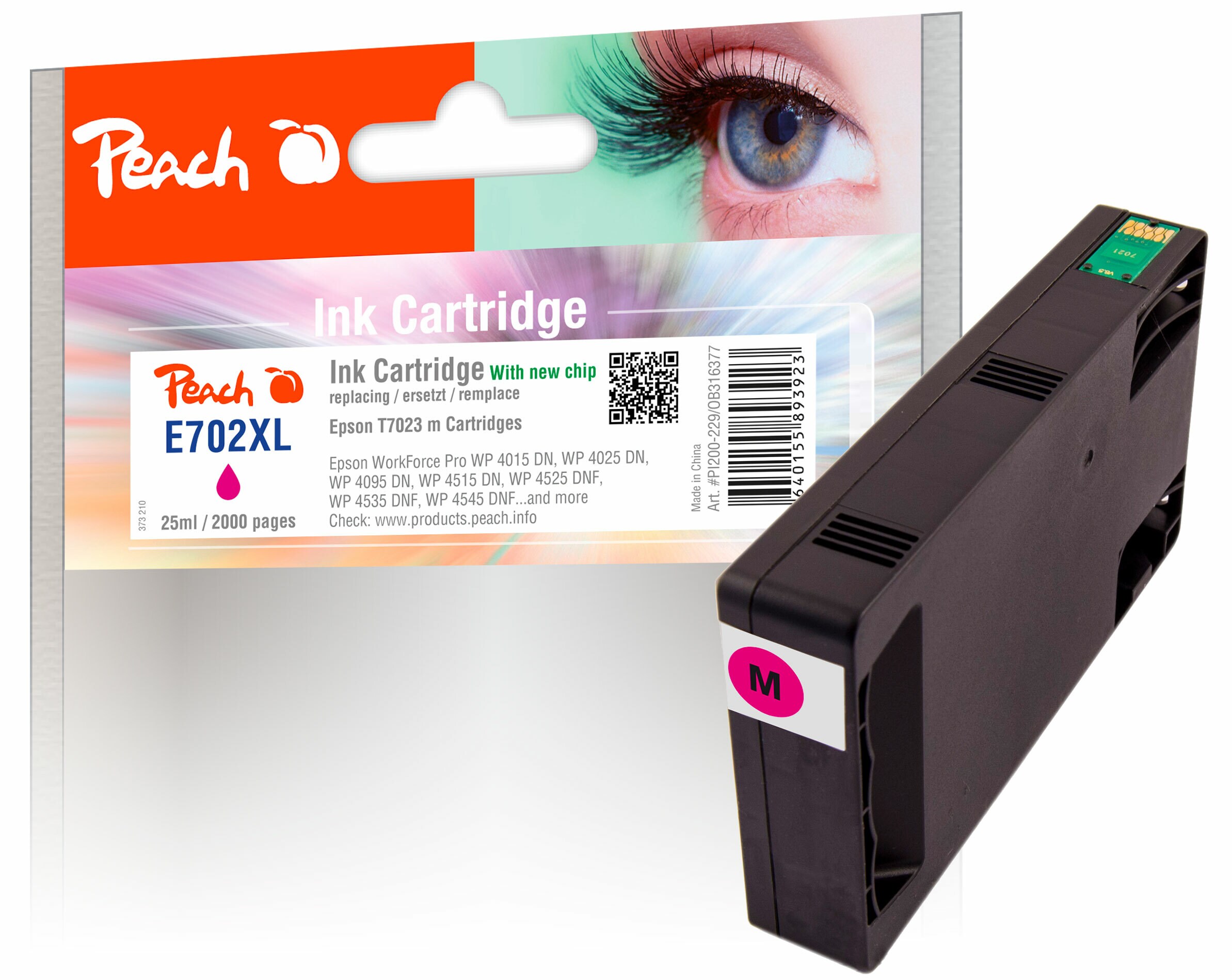 Peach E70  Druckerpatrone XL ma ersetzt Epson T7023 m, C13T70234010 f&uuml;r z.B. Epson WorkForce Pro WP -4015 DN, Epson WorkForce Pro WP -4025 DW - Bild 1