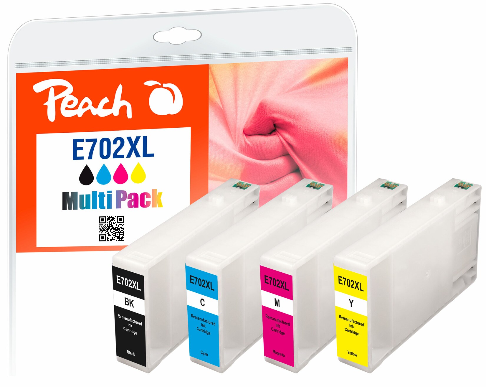 Peach E70 4 Druckerpatronen XL (bk, c/m/y) ersetzt Epson T7025, T7021-T7024 für z.B. Epson WorkForce Pro WP -4015 DN, Epson WorkForce Pro WP -4025 DW (wiederaufbereitet)