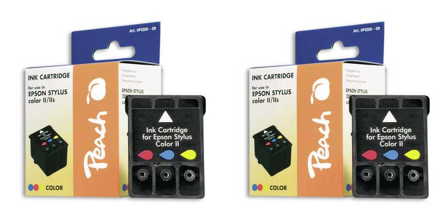 Peach E020  2 Druckerpatronen 2*col ersetzt Epson S020049 f&uuml;r z.B. Epson Machjet 1500 K, Epson Machjet 3000 C, Epson Machjet 3000 CU, Epson MJ 1500 K - Bild 1
