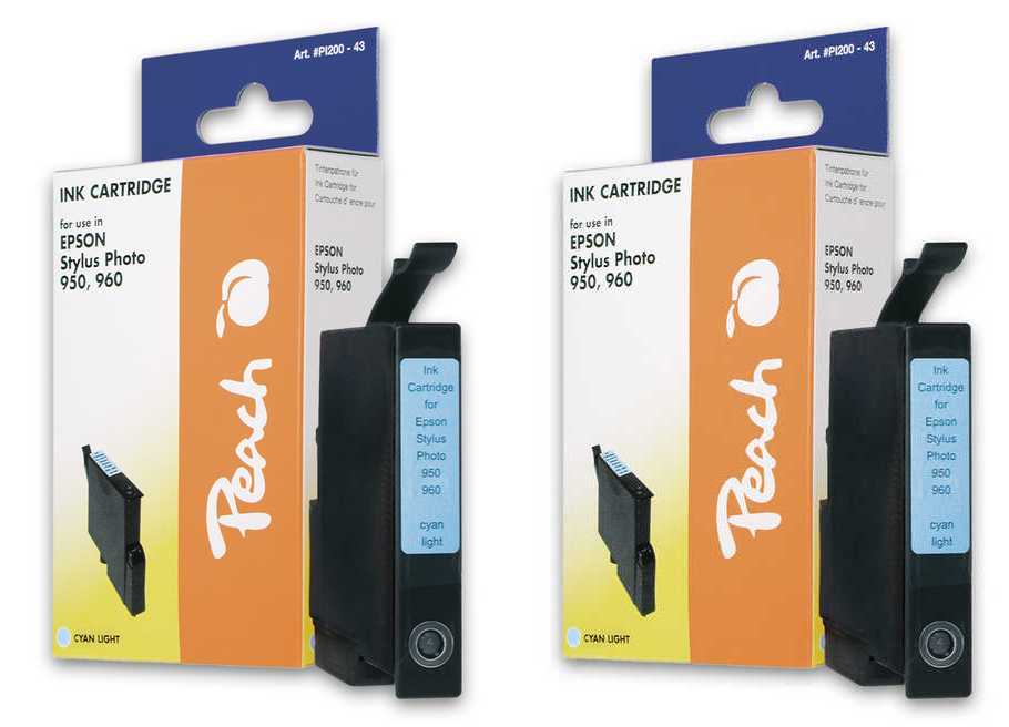 Peach E335 PHC 2 Druckerpatronen 2*cyph ersetzt Epson T0335PHC*2, C13T03354010 f&uuml;r z.B. Epson Stylus Photo 950, Epson Stylus Photo 960 - Bild 1