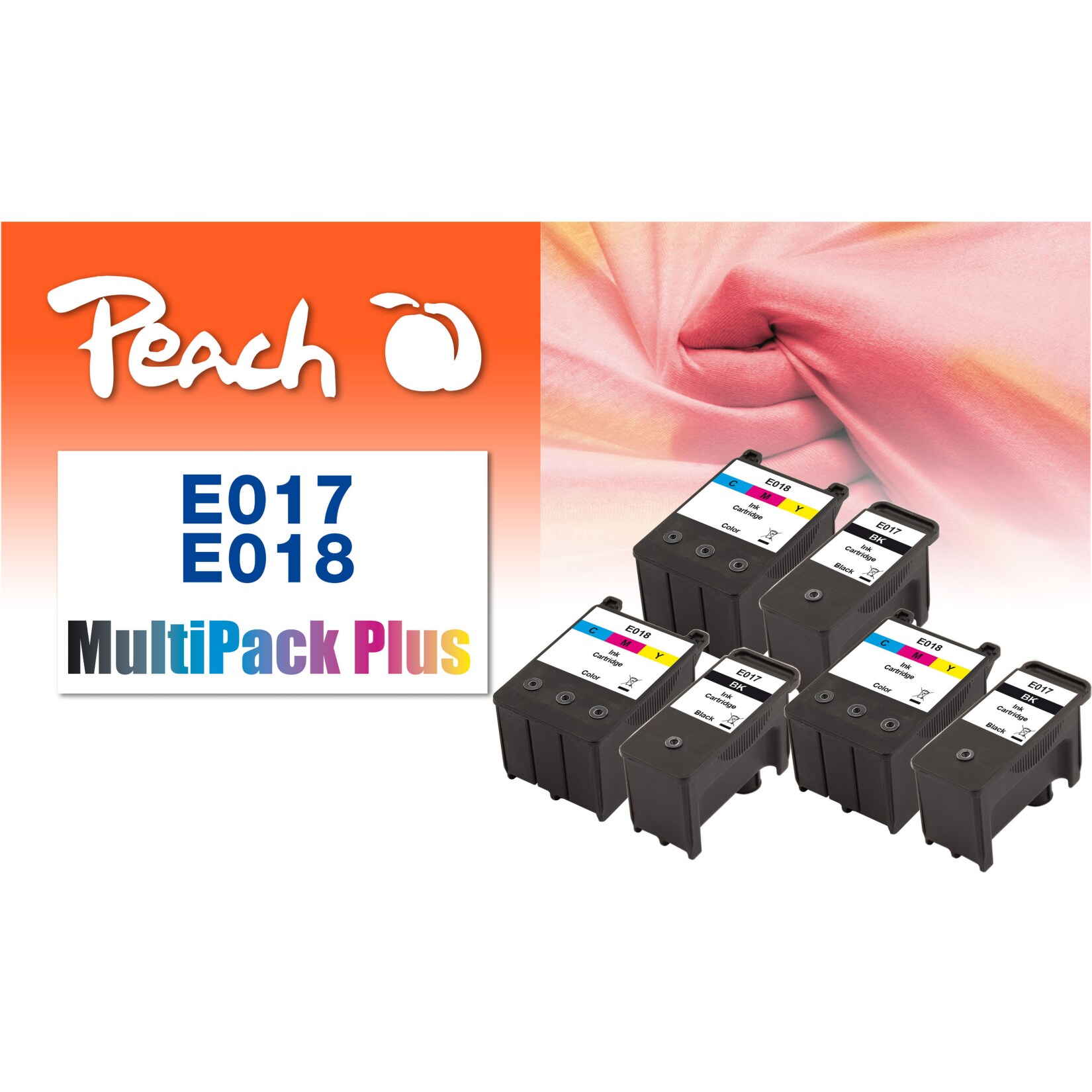 Peach E17  6 Druckerpatronen bk ersetzt Epson T017, T018 f&uuml;r z.B. Epson 1000 ICS, Epson Stylus Color 680, Epson Stylus Color 680 TR - Bild 1