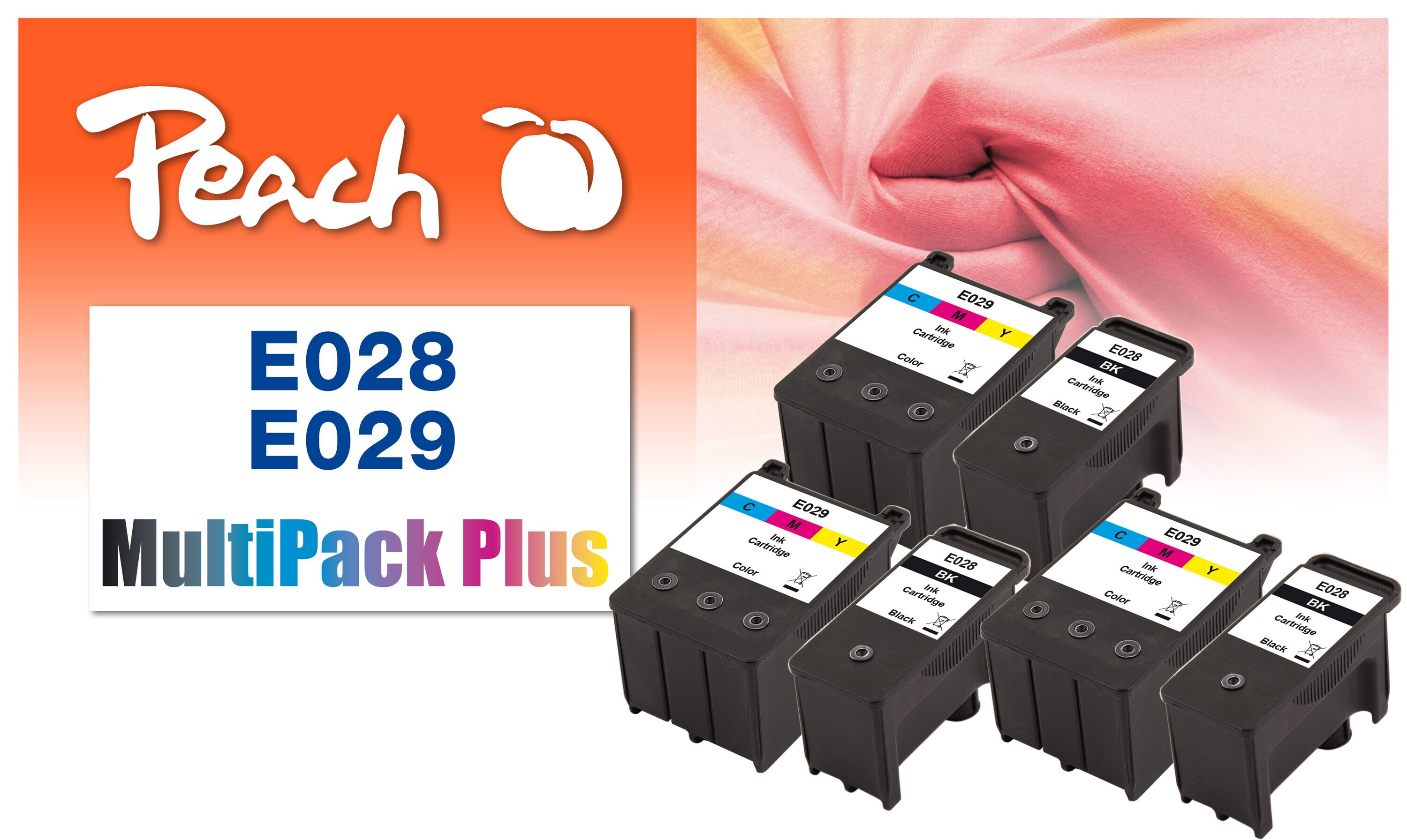 Peach E28  6 Druckerpatronen bk ersetzt Epson T028, T029 f&uuml;r z.B. Epson Stylus C 60, Epson Stylus C 61 - Bild 1