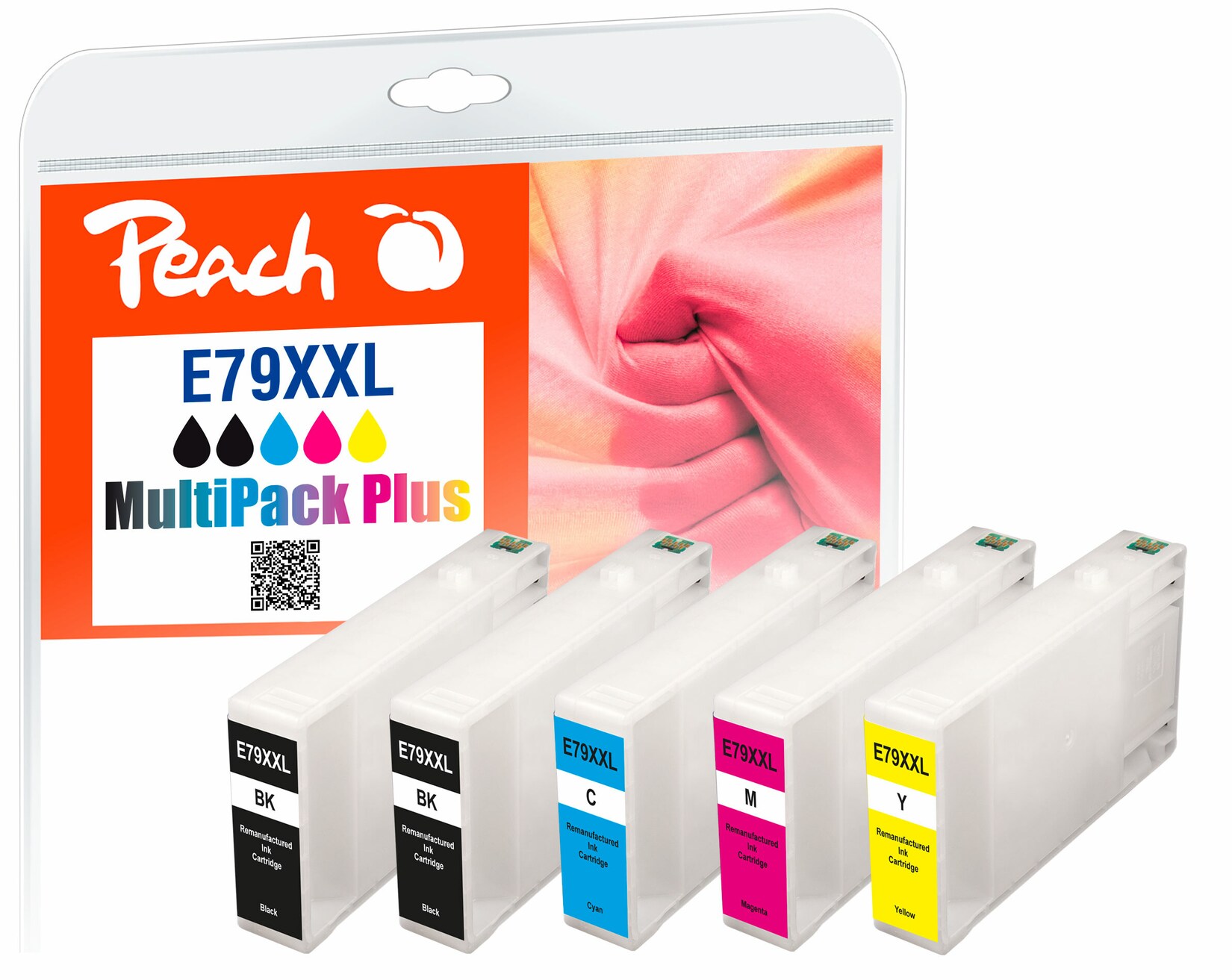 Peach E79 XXL 5 Druckerpatronen XXL (2*bk, c/m/y) ersetzt Epson No. 79XXL, C13T78954010 für z.B. Epson WorkForce Pro WF -5100 (wiederaufbereitet)