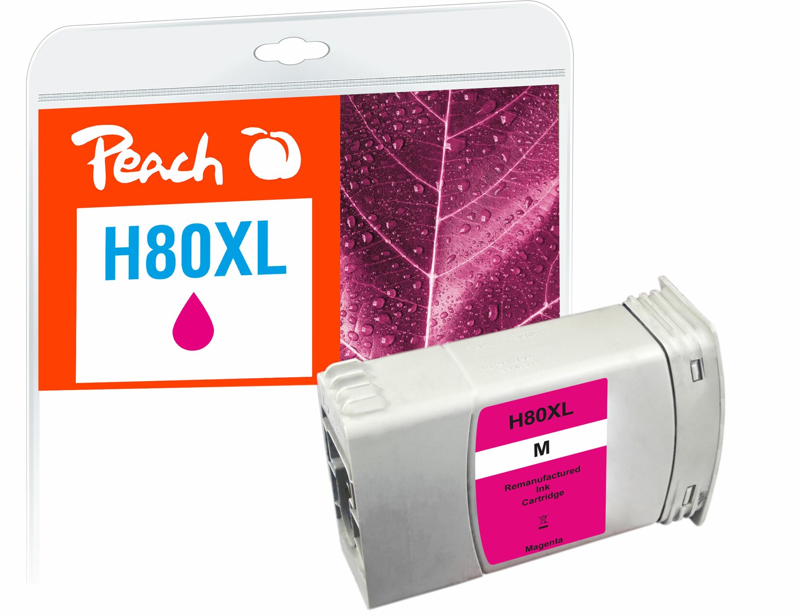 Peach HP 80 Druckerpatrone XL ma ersetzt HP 80XL M, C4847A für z.B. HP DesignJet 1050 C, HP DesignJet 1050 C Plus, HP DesignJet 1055 CM (wiederaufbereitet)