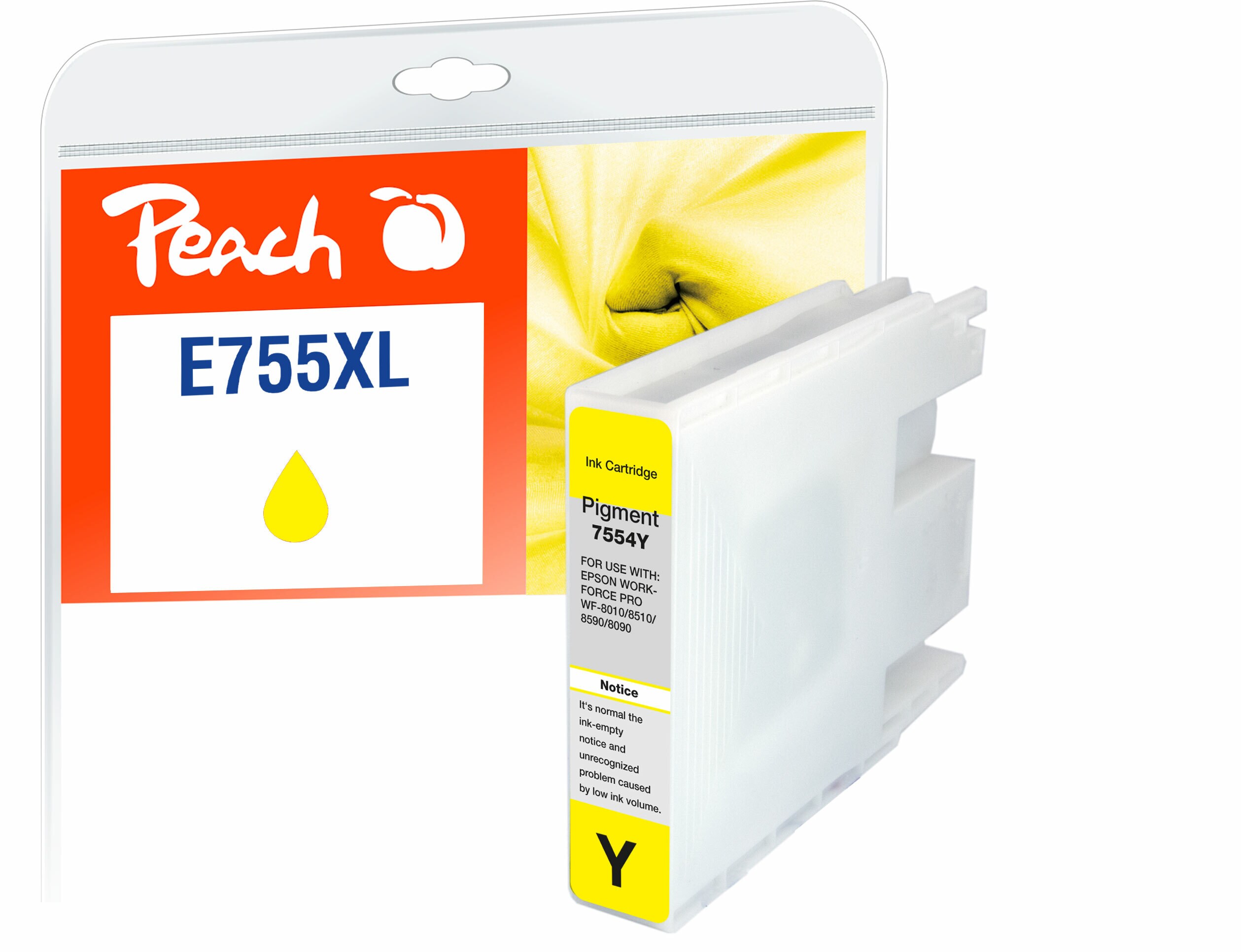 Peach E754/755/756 Druckerpatrone XL ye ersetzt Epson T7554Y, C13T755440 f&uuml;r z.B. Epson WorkForce Pro WF -6530 MFP, Epson WorkForce Pro WF -8090 - Bild 1