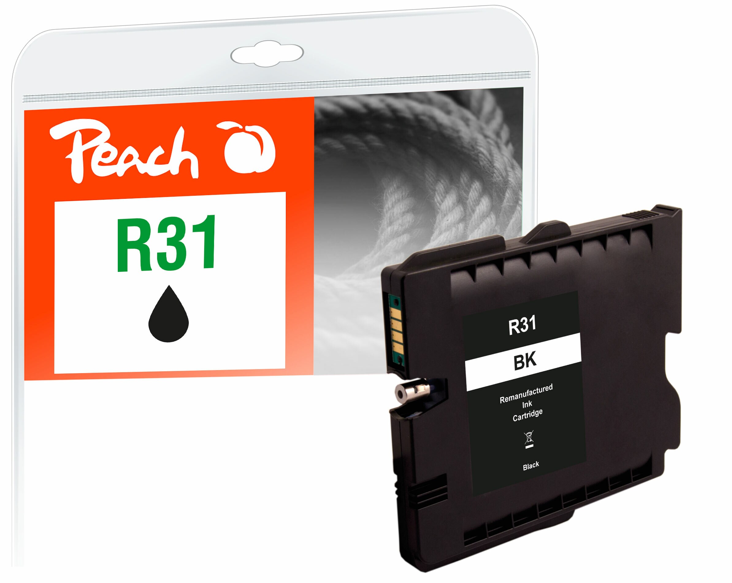 Peach R31  Druckerpatrone bk ersetzt Ricoh GC31K, 405688 f&uuml;r z.B. Ricoh Aficio GX e 2600, Ricoh Aficio GX e 3300, Ricoh Aficio GX e 3300 n (wiederaufbereitet) - Bild 1