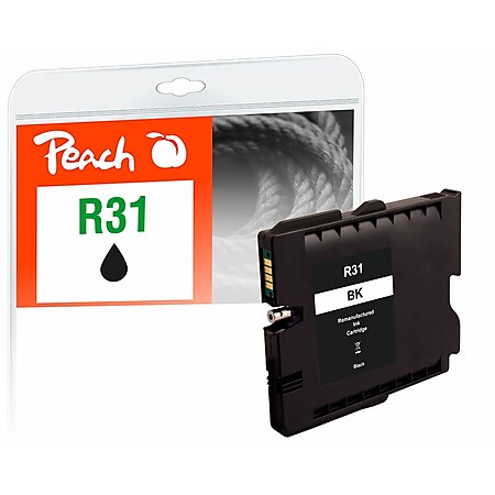 Peach R31 Druckerpatrone bk ersetzt Ricoh GC31K, 405688 für z.B. Ricoh Aficio GX e 2600, Ricoh Aficio GX e 3300, Ricoh Aficio GX e 3300 n (wiederaufbereitet) - Bild 1
