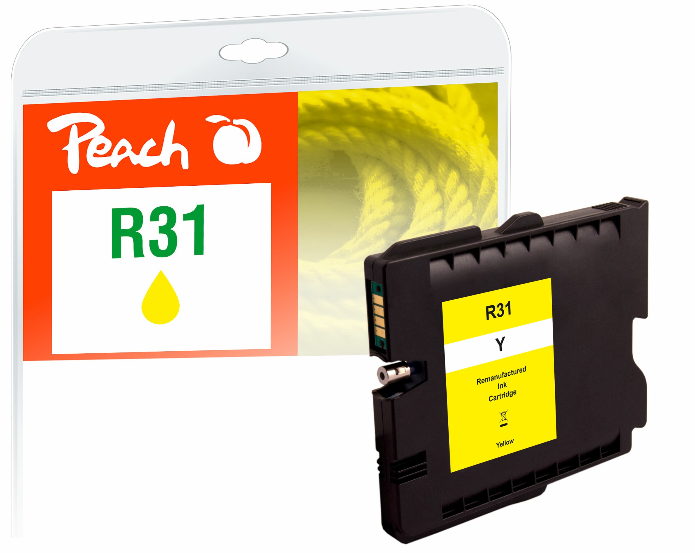 Peach R31  Druckerpatrone ye ersetzt Ricoh GC31Y, 405691 f&uuml;r z.B. Ricoh Aficio GX e 2600, Ricoh Aficio GX e 3300, Ricoh Aficio GX e 3300 n (wiederaufbereitet) - Bild 1