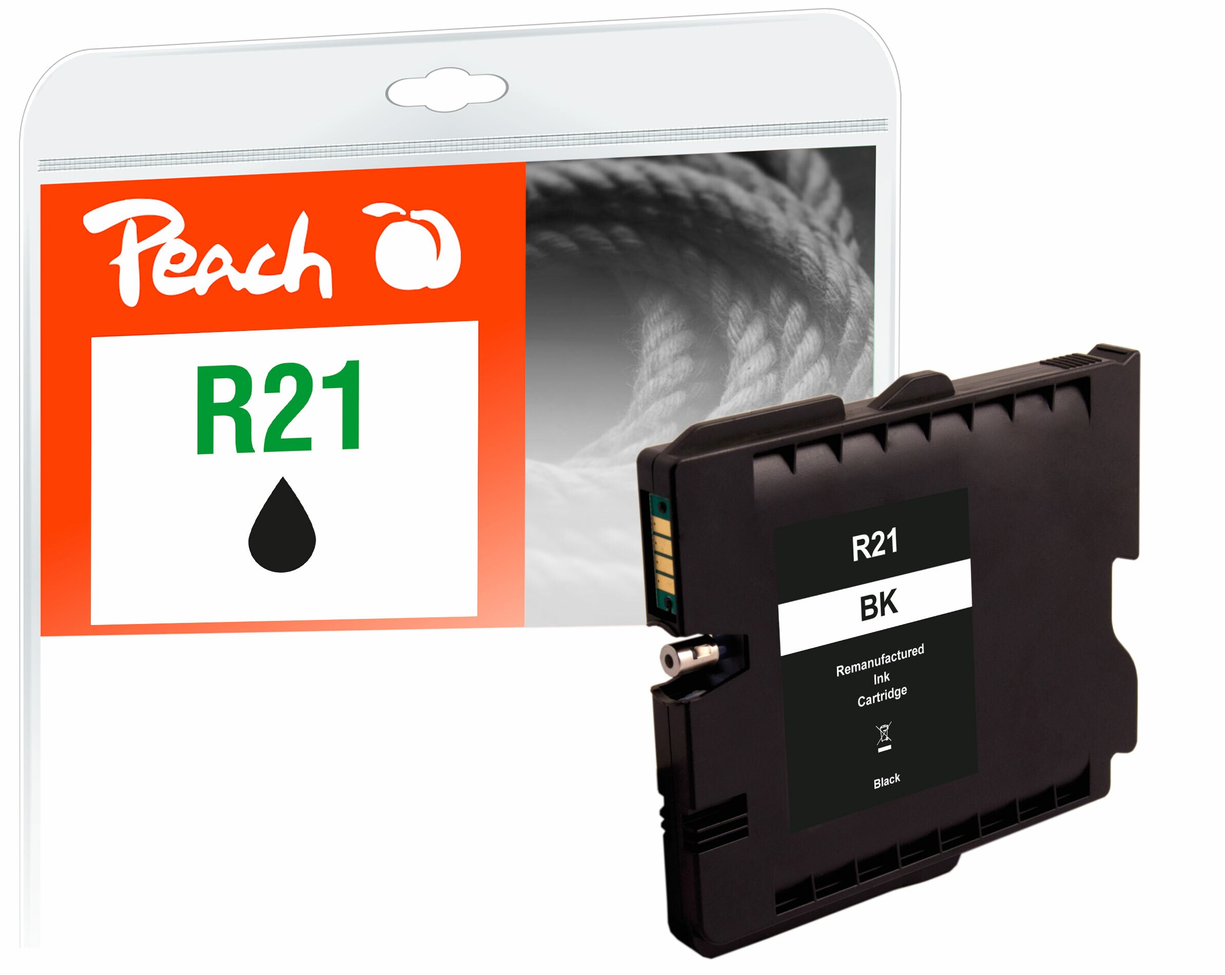 Peach R21  Druckerpatrone bk ersetzt Ricoh GC21K, 405532 f&uuml;r z.B. Ricoh Aficio GX 2500, Ricoh Aficio GX 3000, Ricoh Aficio GX 3000 s (wiederaufbereitet) - Bild 1