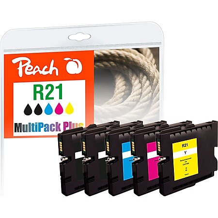 Peach Spar Pack Plus Tintenpatronen kompatibel zu Ricoh GC21, 405532, 405533, 405534, 405535 (wiederaufbereitet) - Bild 1