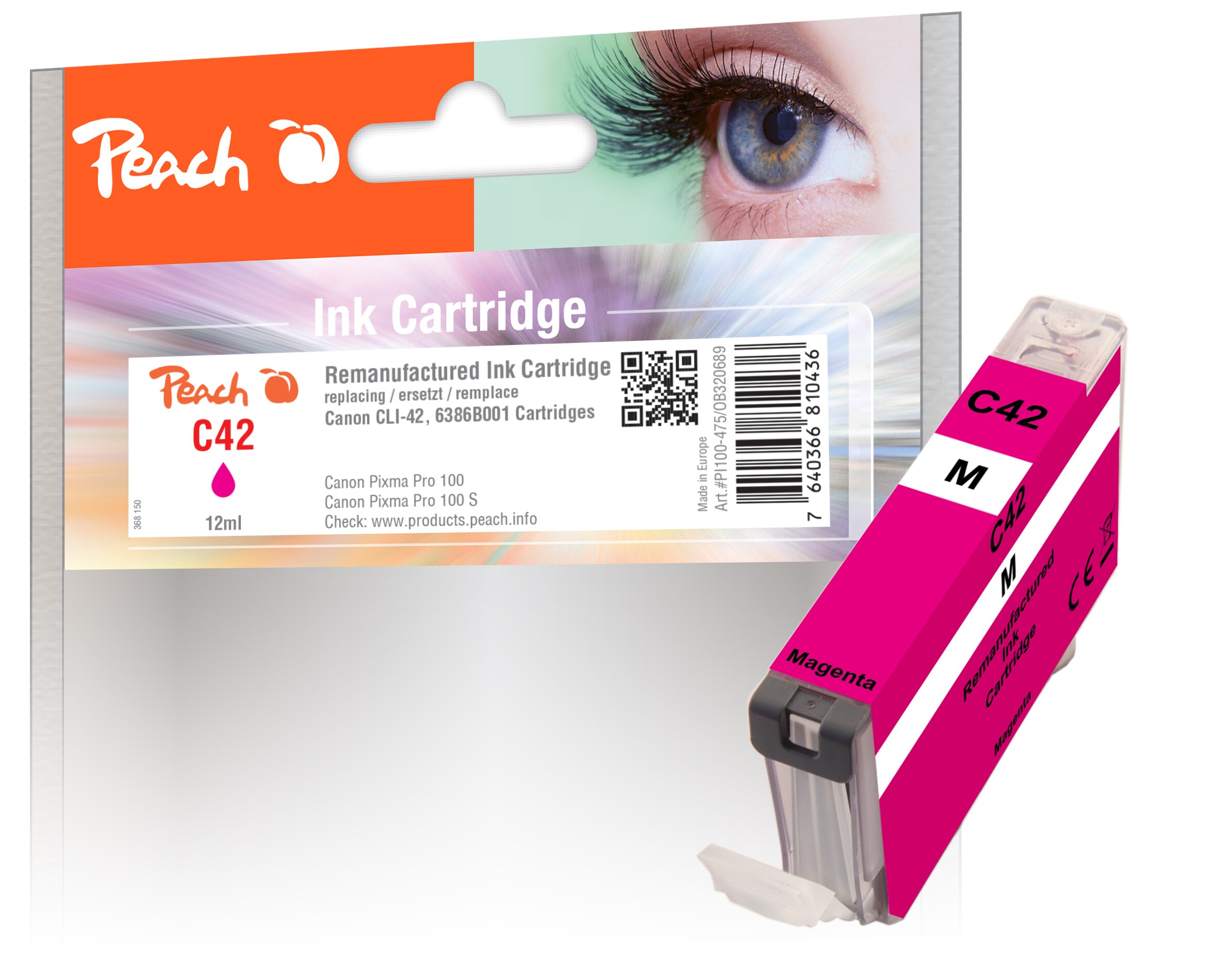 Peach C42 M Druckerpatrone ma ersetzt Canon CLI-42M, 6386B001 f&uuml;r z.B. Canon Pixma PRO -100, Canon Pixma PRO -100 S (wiederaufbereitet) - Bild 1