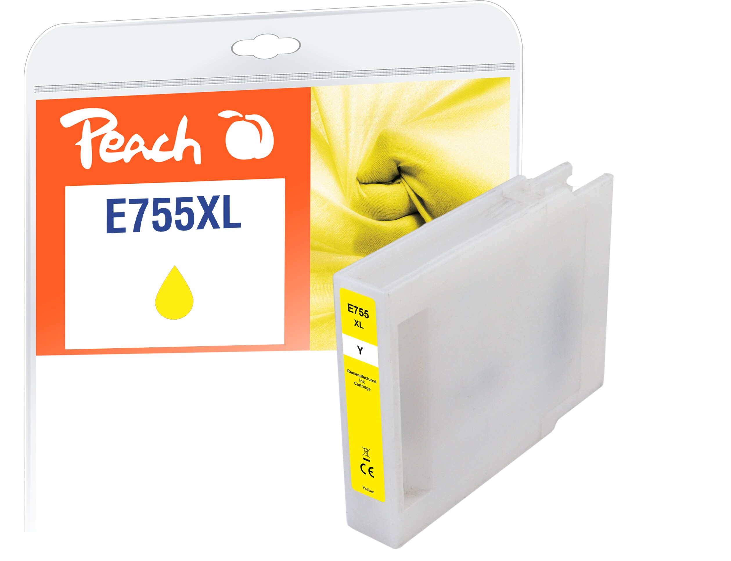 Peach E754/755/756 XL Druckerpatrone XL ye ersetzt Epson T7554Y, C13T755440 f&uuml;r z.B. Epson WorkForce Pro WF -6530 MFP, Epson WorkForce Pro WF -8090 (wiederaufbereitet) - Bild 1