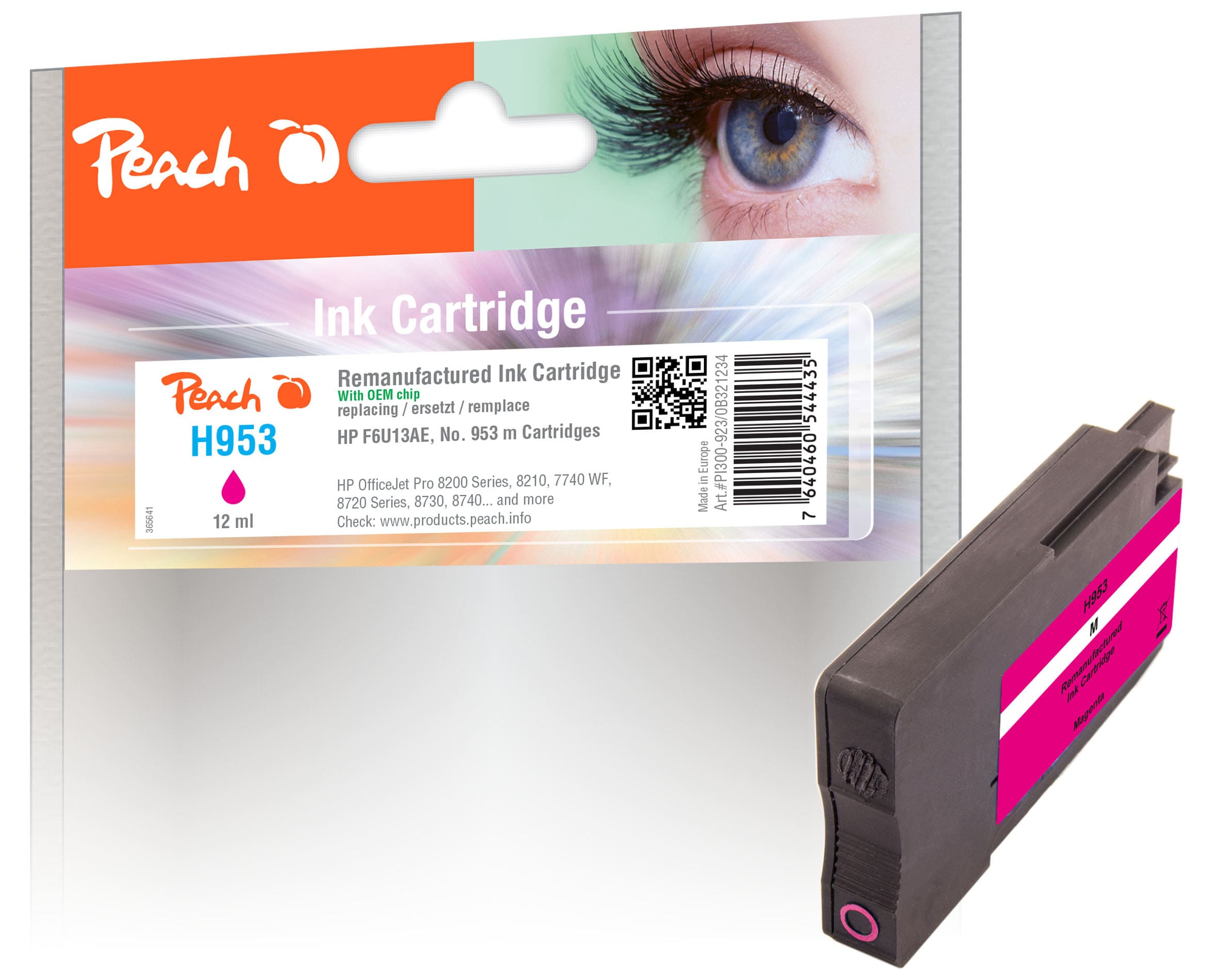 Peach HP 953 m Druckerpatrone ma ersetzt HP No. 953 m, F6U13AE f&uuml;r z.B. HP OfficeJet Pro 8710, HP OfficeJet Pro 7740 WF, HP OfficeJet Pro 8715 (wiederaufbereitet) - Bild 1