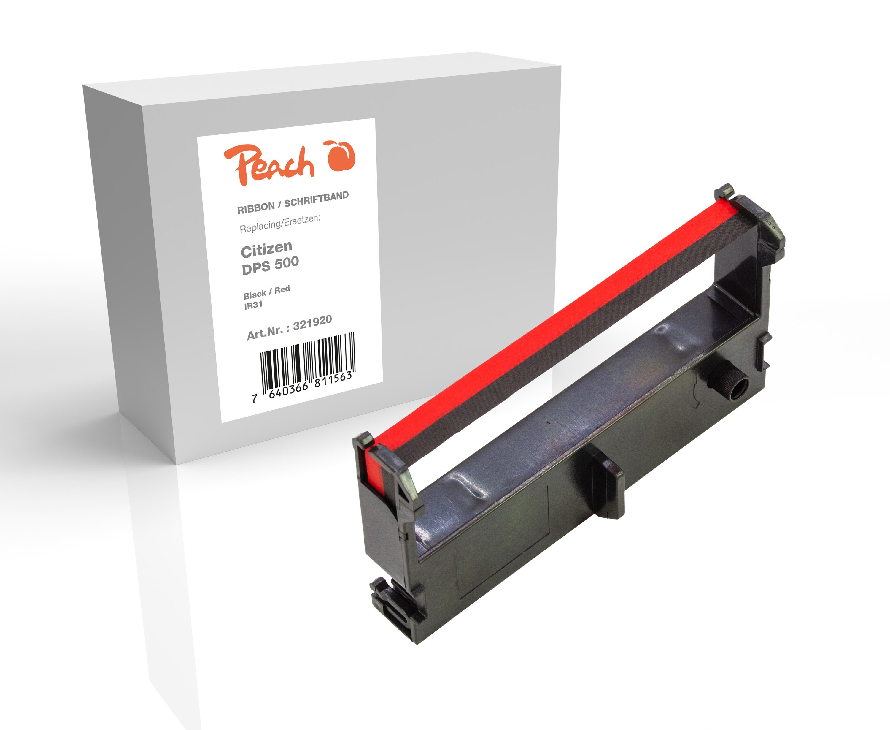 Peach Schriftband kompatibel mit Citizen DPS 500, schwarz/rot Citizen - Bild 1