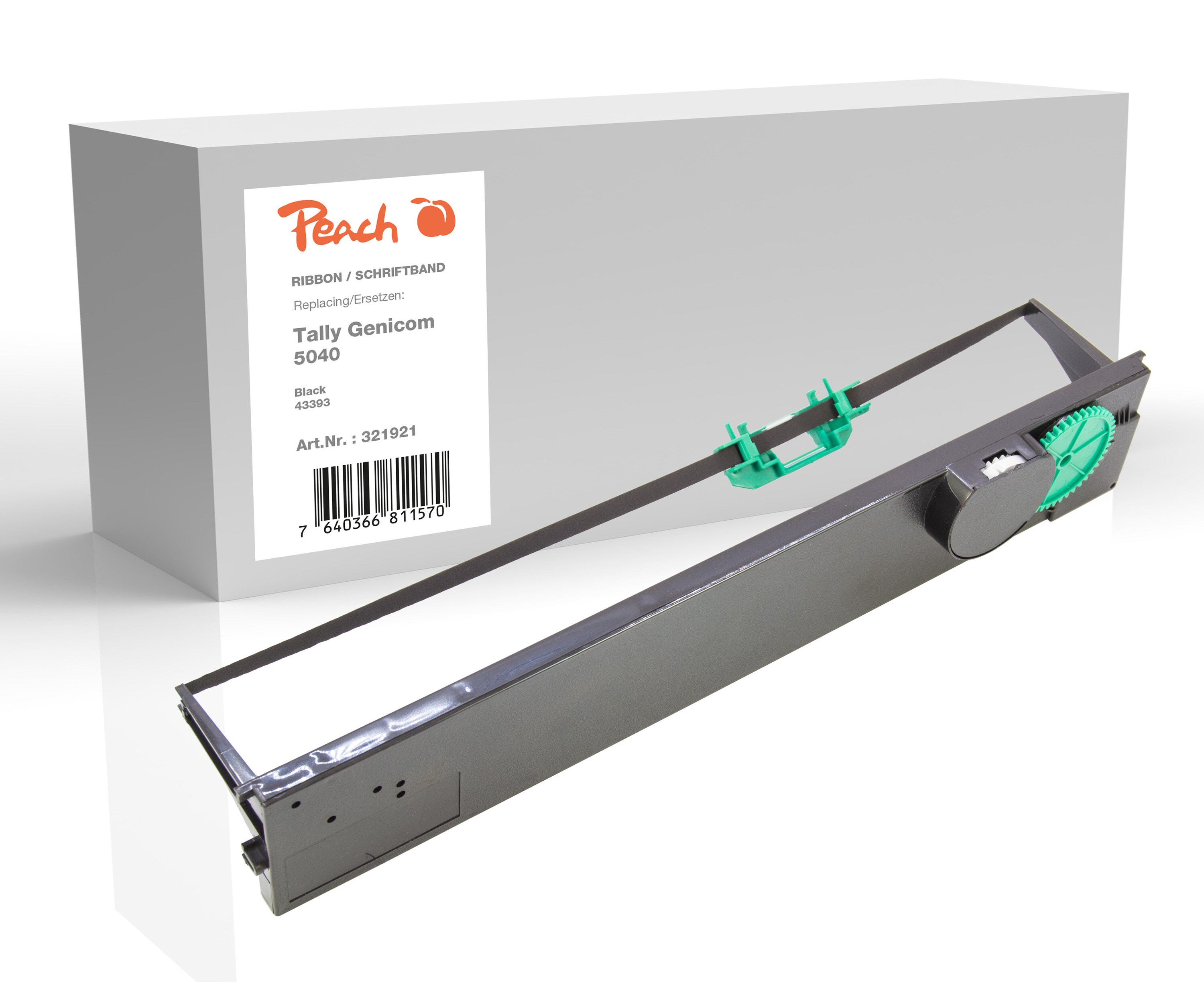 Peach Farbbandkassette kompatibel zu Tally Genicom 5040, schwarz, 43393 Tally - Bild 1