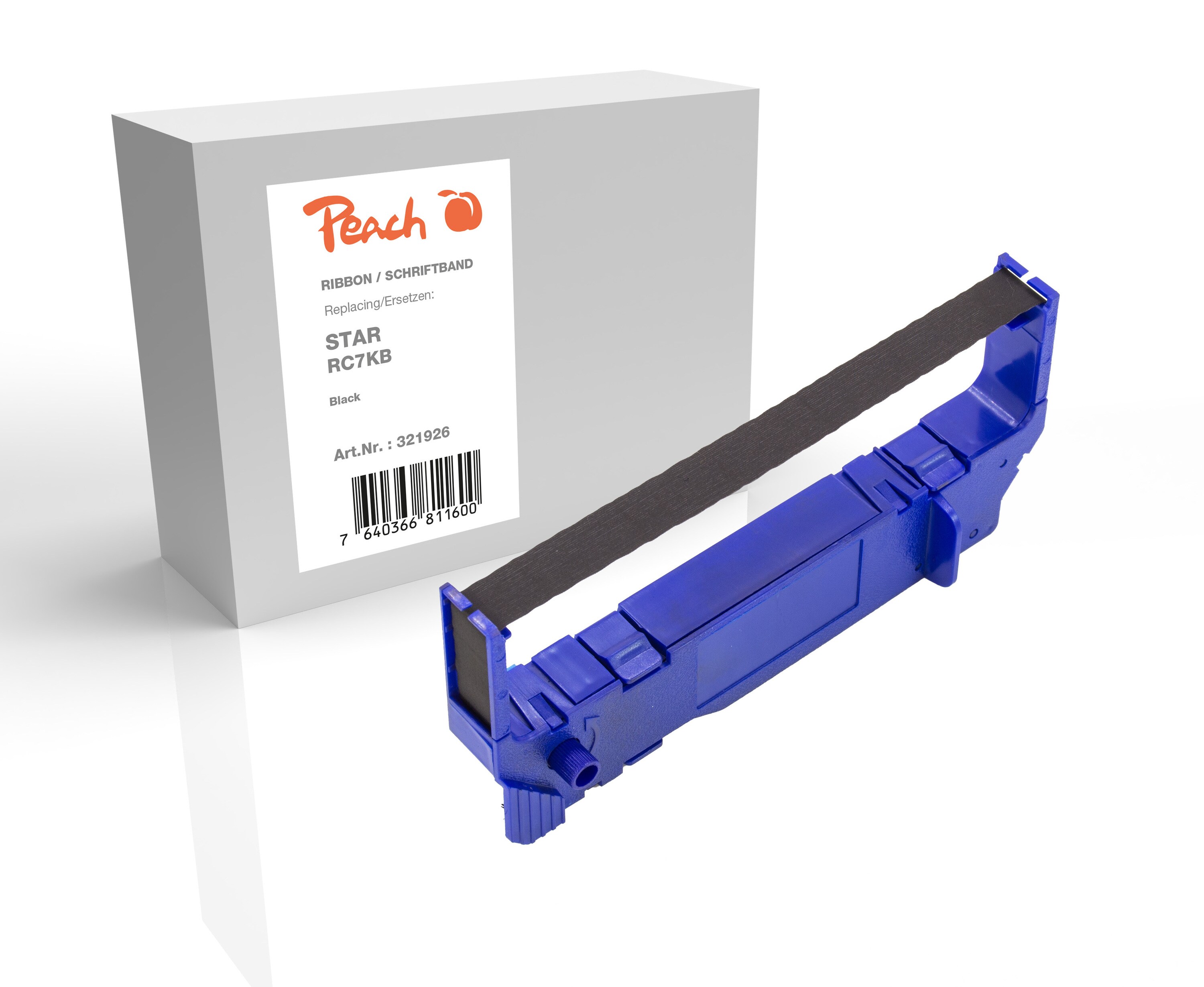 Peach Farbbandkassette kompatibel zu Star RC7KB, schwarz Star - Bild 1