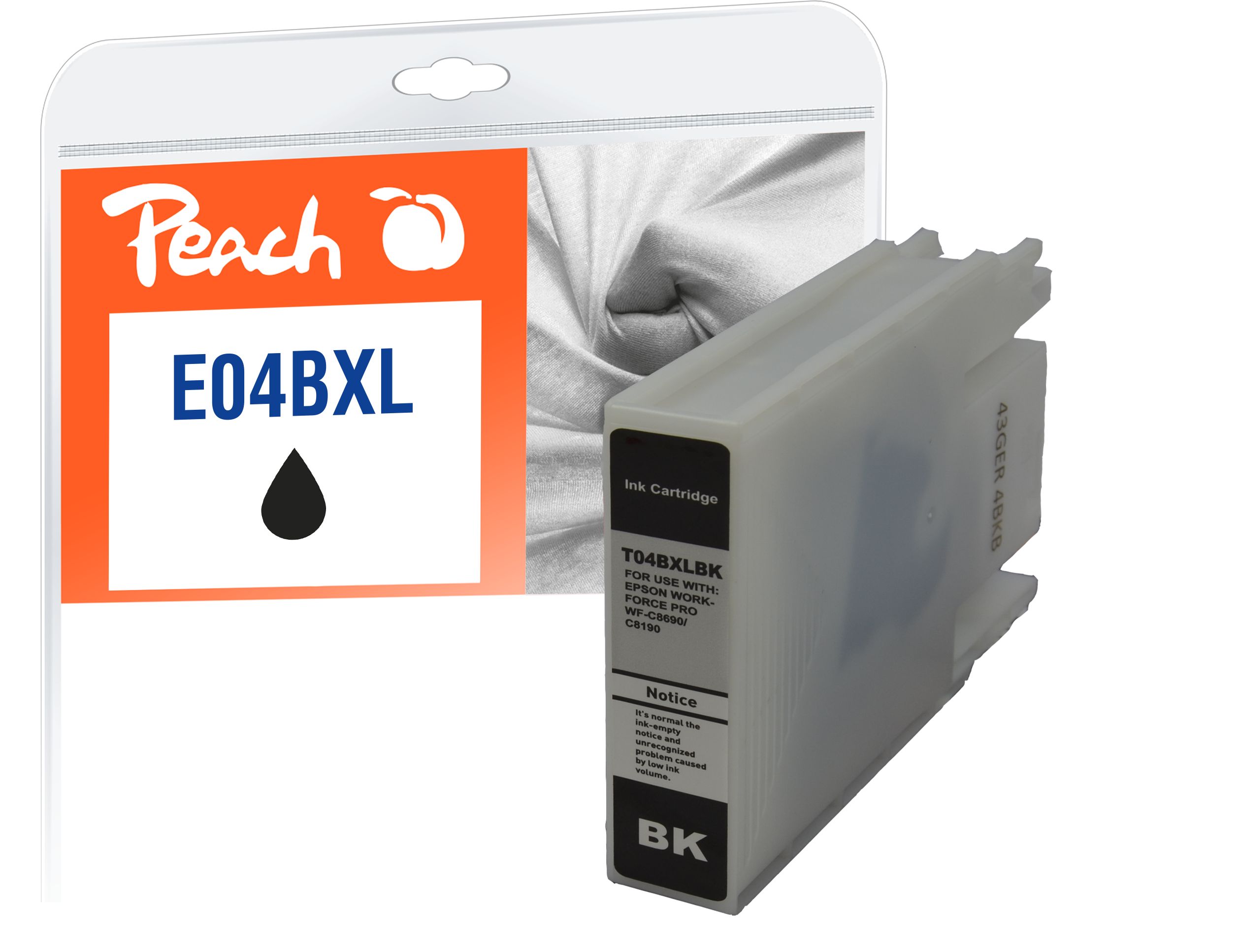 Peach E4B1bk Druckerpatrone XL bk ersetzt Epson T04B1 bk, C13T04B14010 f&uuml;r z.B. Epson WorkForce Pro WFC 8100, Epson WorkForce Pro WFC 8190 D3TWC - Bild 1