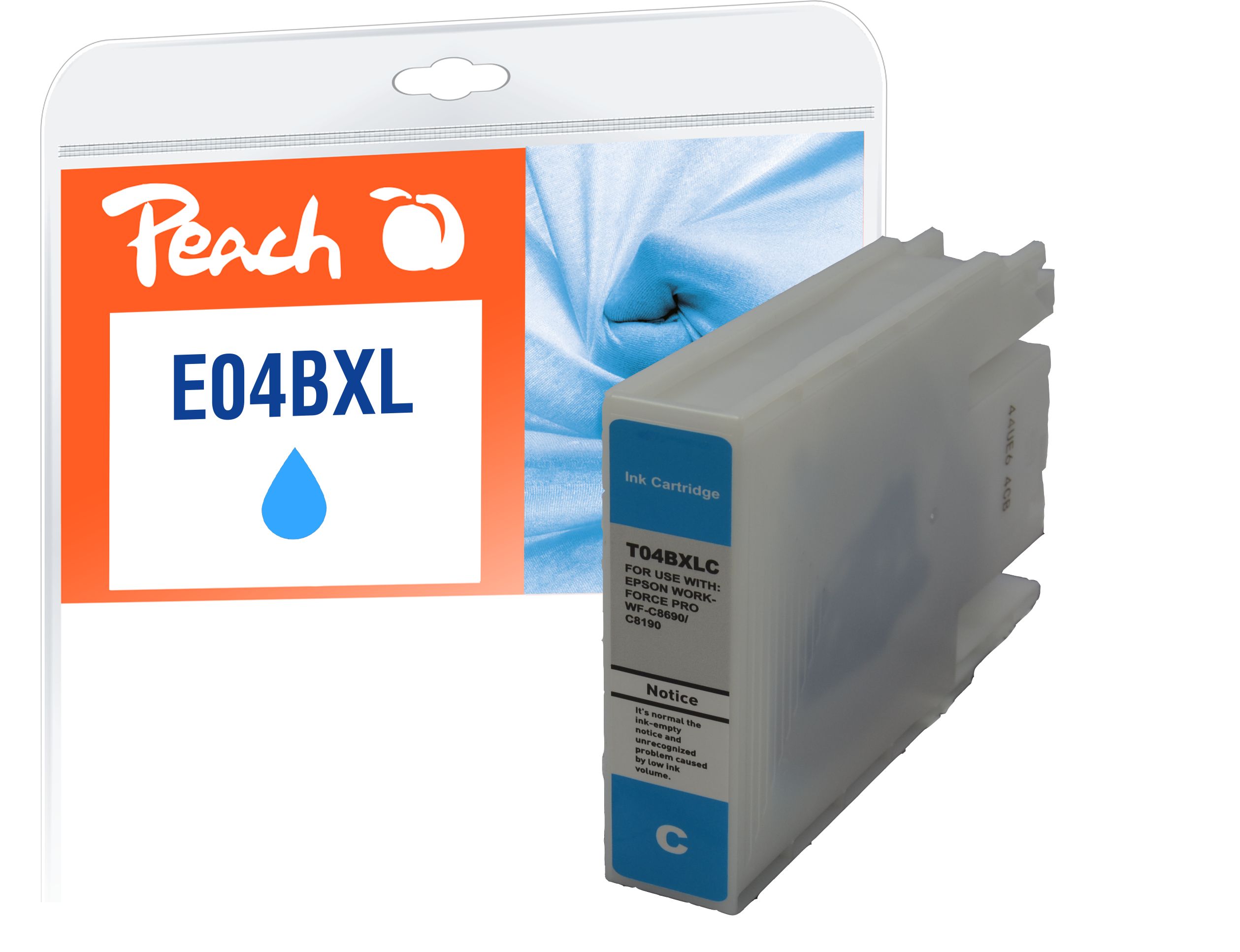 Peach E4B2c Druckerpatrone XL cy ersetzt Epson T04B2 c, C13T04B24010 f&uuml;r z.B. Epson WorkForce Pro WFC 8100, Epson WorkForce Pro WFC 8190 D3TWC - Bild 1