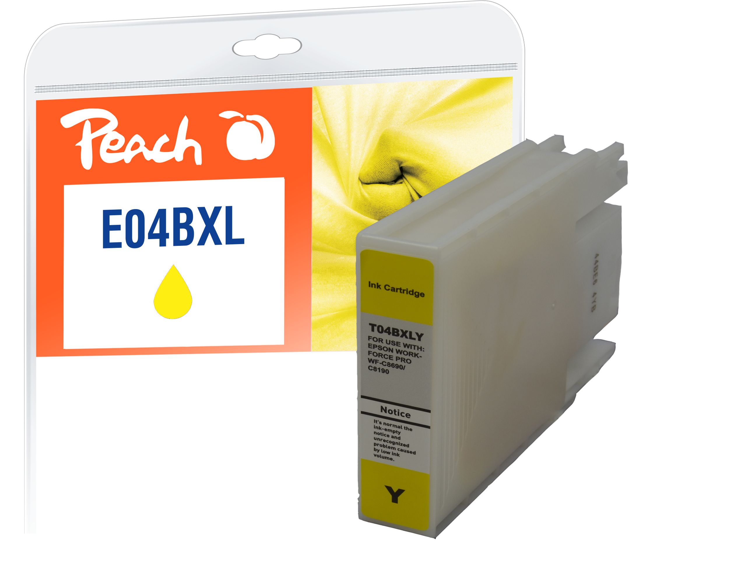 Peach E4B4y Druckerpatrone XL ye ersetzt Epson T04B4 y, C13T04B44010 f&uuml;r z.B. Epson WorkForce Pro WFC 8100, Epson WorkForce Pro WFC 8190 D3TWC - Bild 1