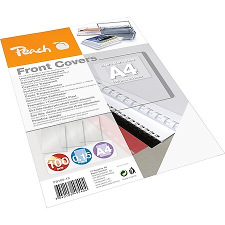 Peach Klarsicht Einbanddeckel, farblos, 0.15mm,  A4, 100 Blatt - Bild 1