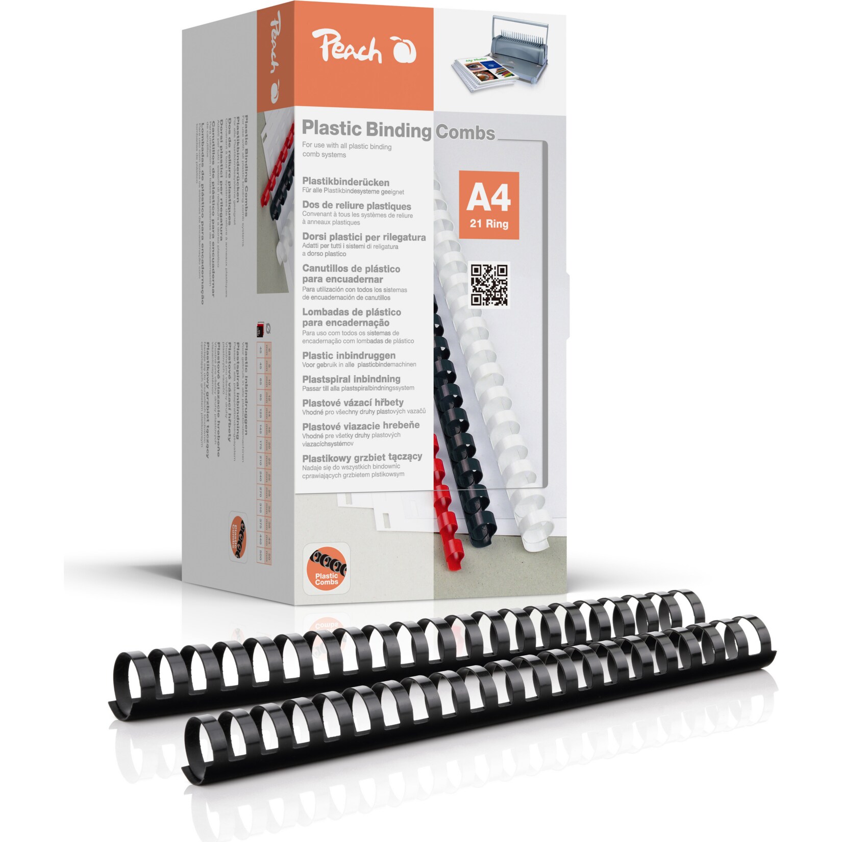 Peach Binder&uuml;cken 28mm, A4, schwarz, 50 St&uuml;ck, - Bild 1