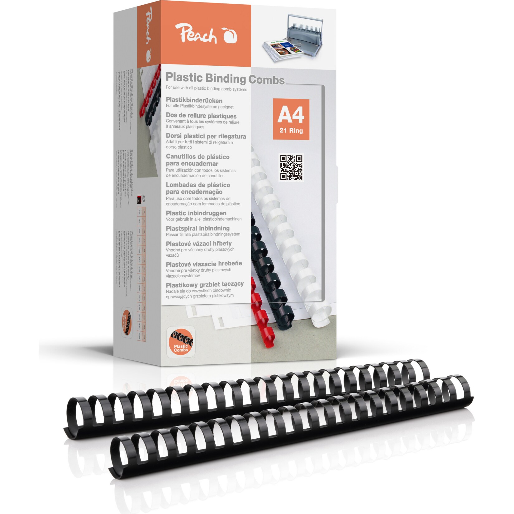 Peach Binder&uuml;cken 32mm, A4, schwarz, 50 St&uuml;ck, - Bild 1