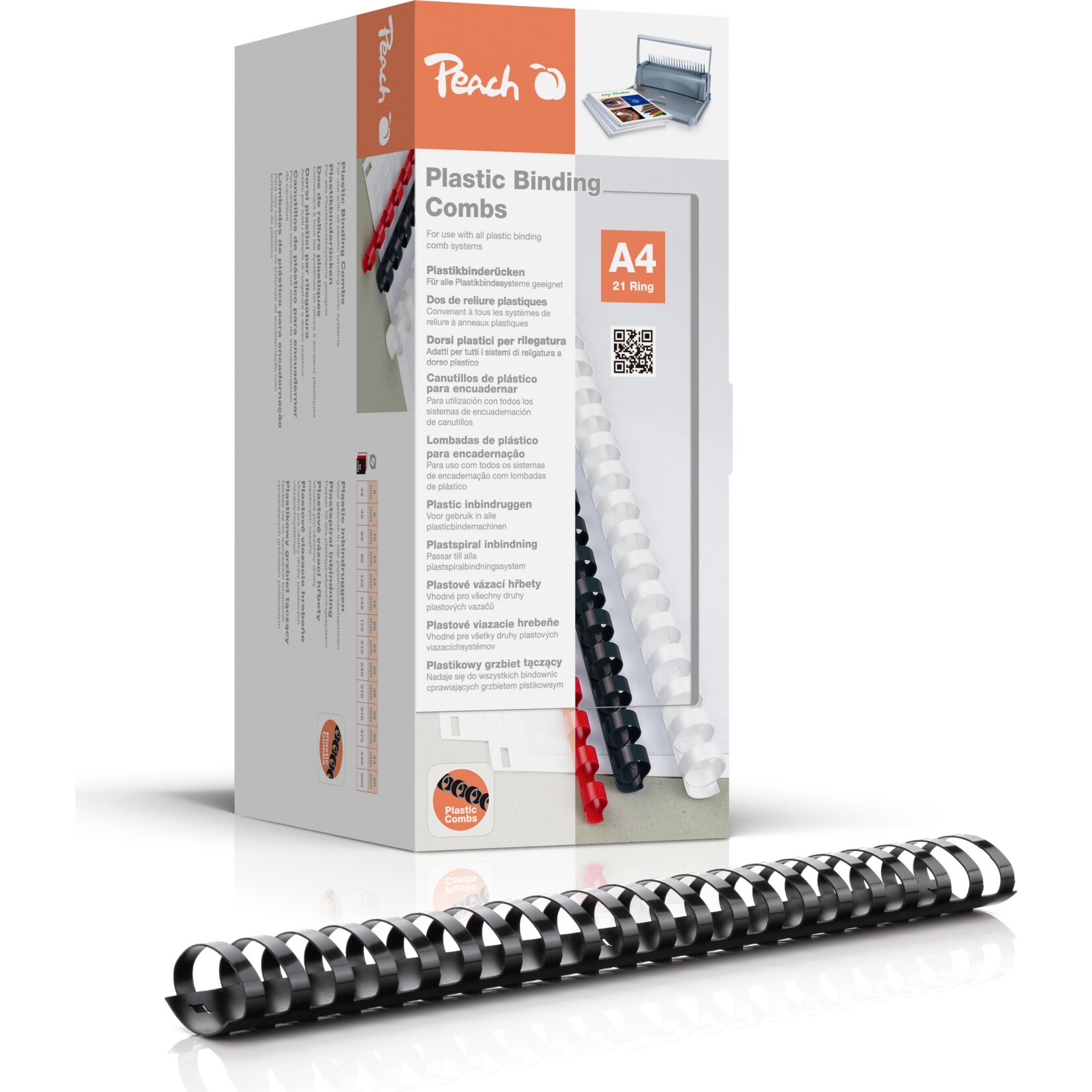 Peach Binder&uuml;cken 38mm, A4, schwarz, 50 St&uuml;ck - Bild 1