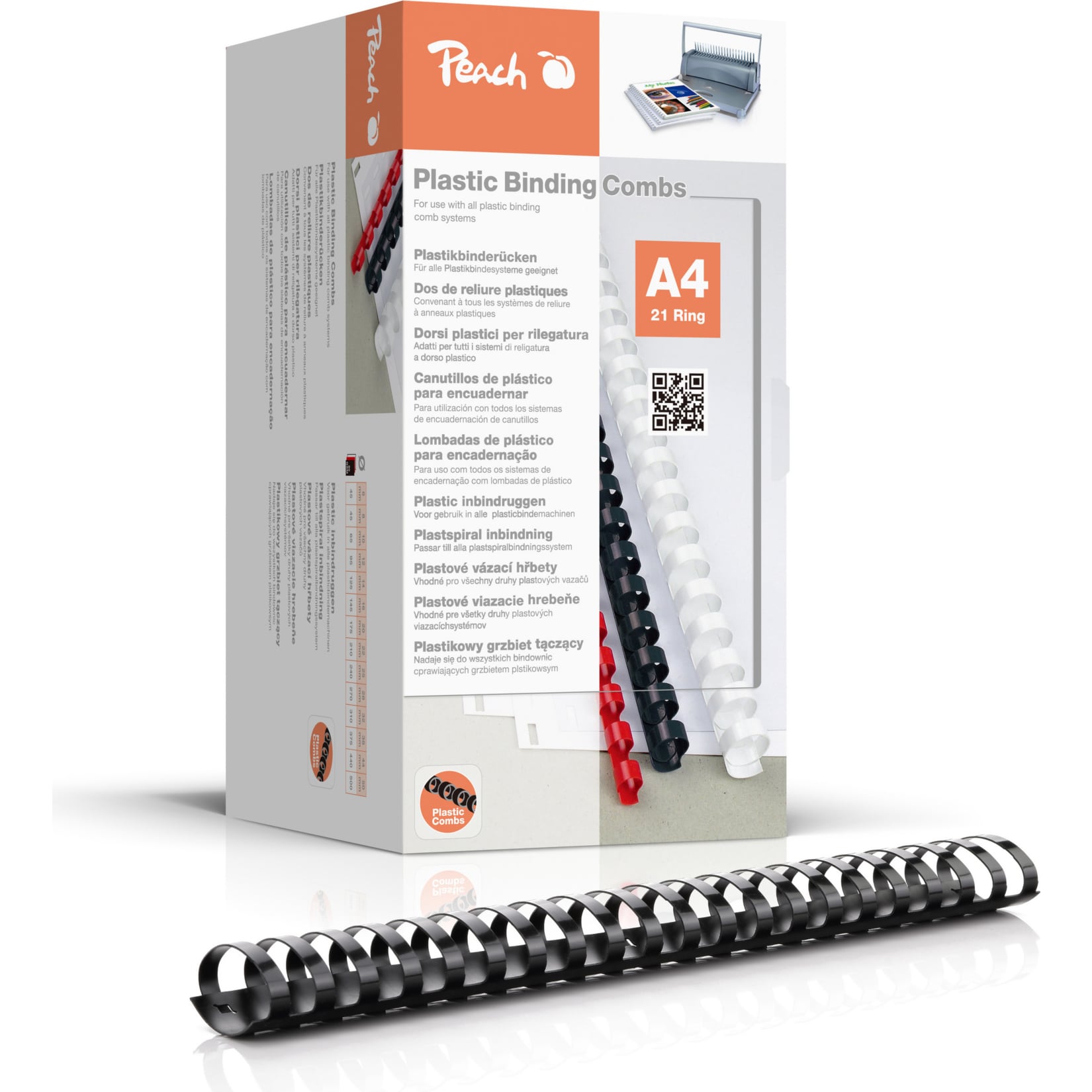 Peach Binder&uuml;cken 44mm, A4, schwarz, 50 St&uuml;ck, - Bild 1