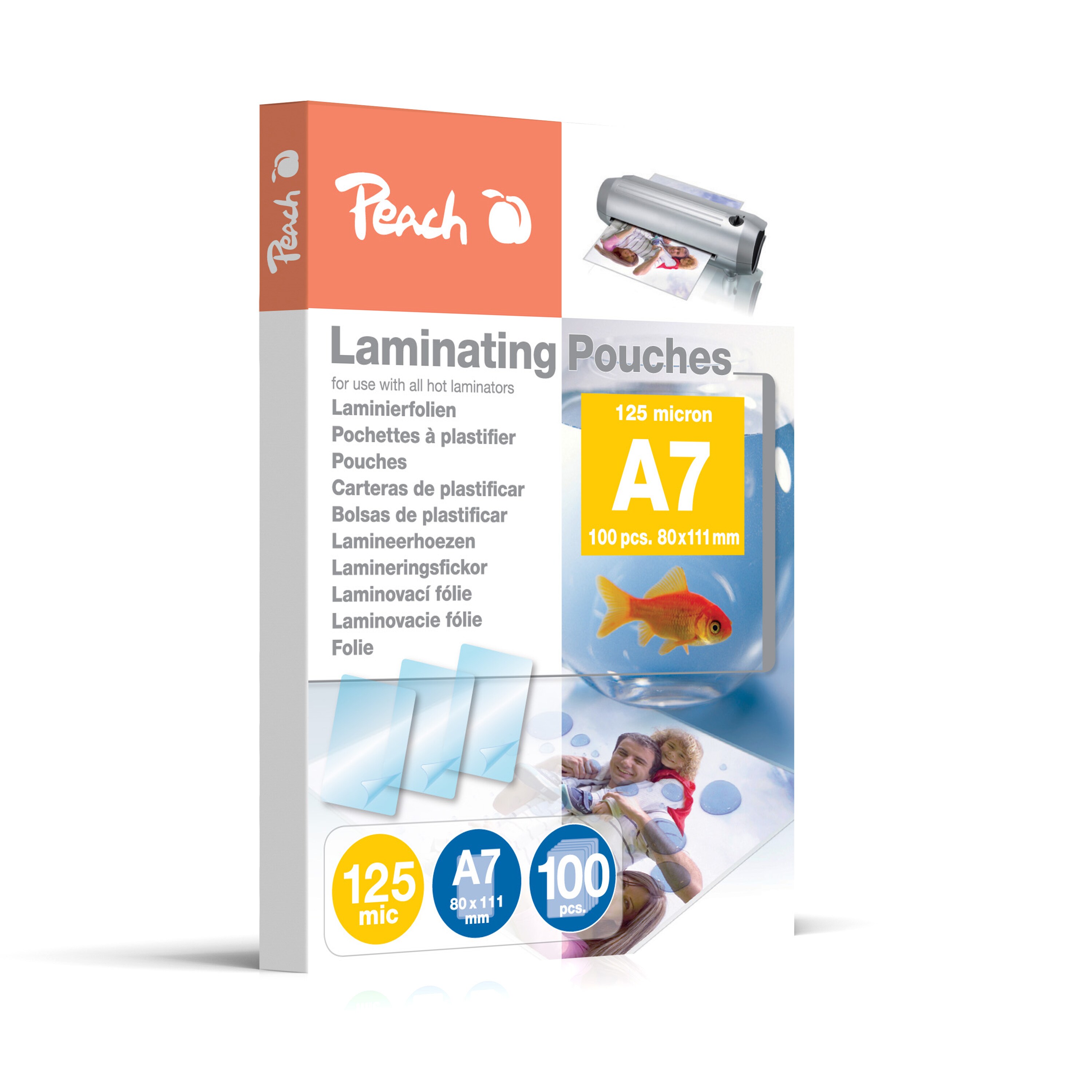 Peach 100 x A7 Laminierfolien, 125 mic, gl&auml;nzend - Bild 1