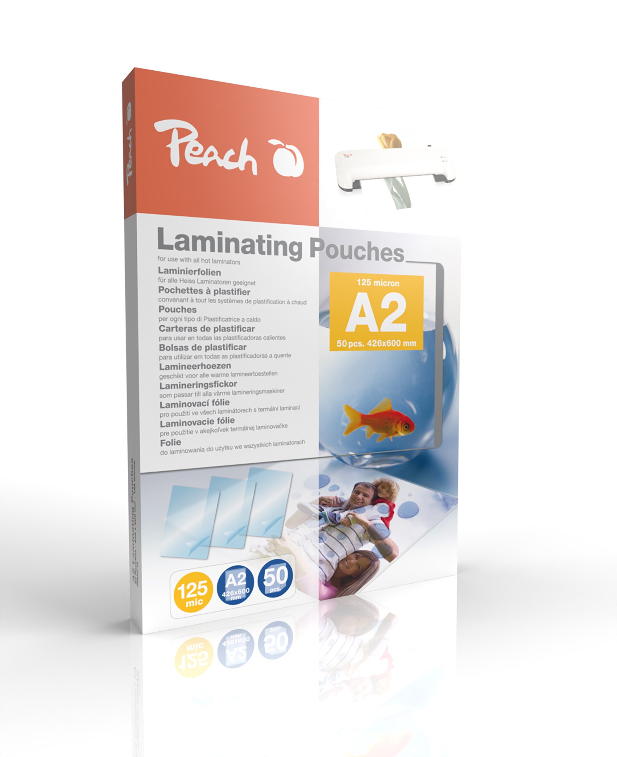 Peach 500 x A2 Laminierfolien, 125 mic, gl&auml;nzend - Bild 1