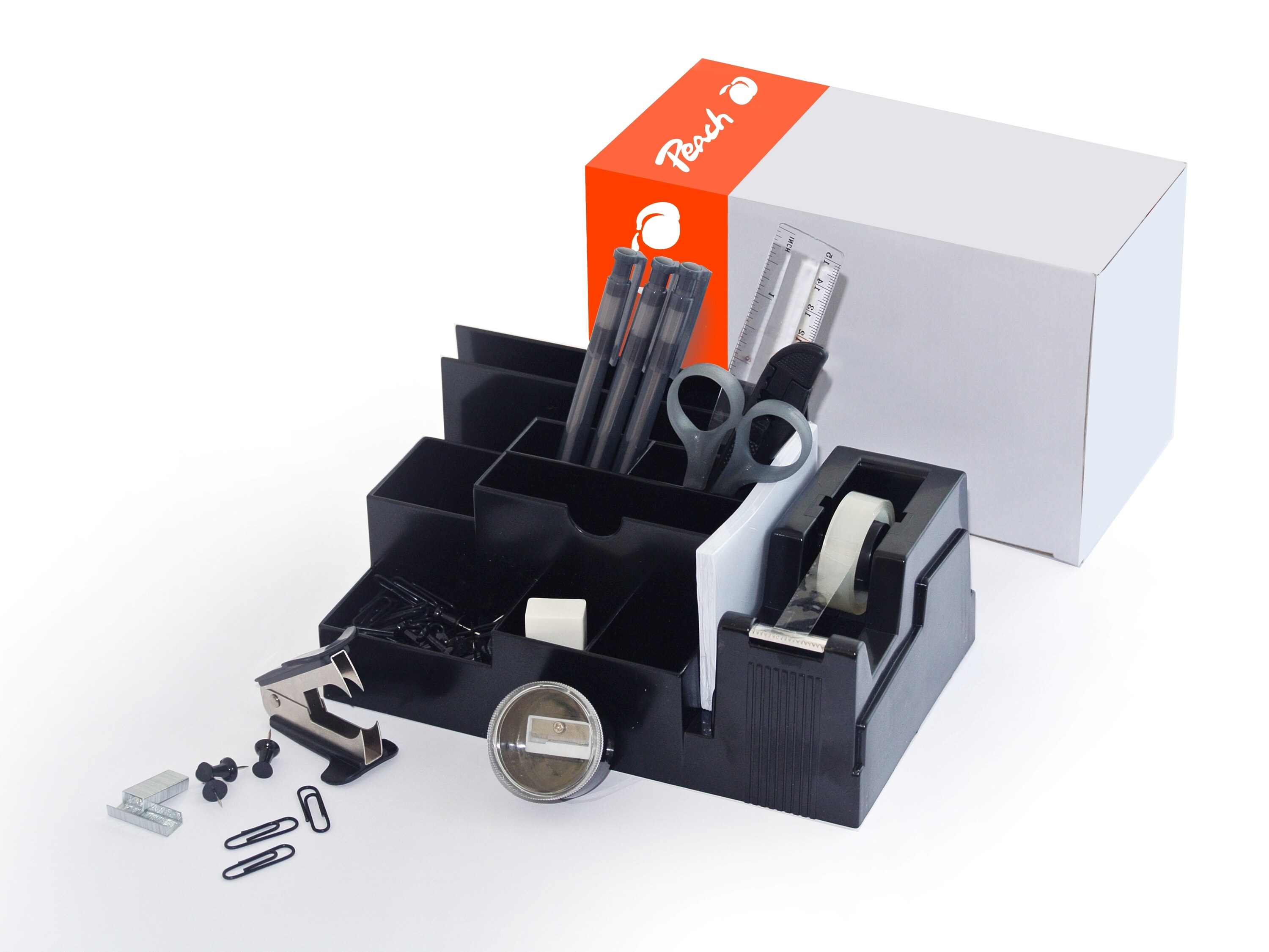 Peach Schreibtisch Organizer, schwarz, 14-teilig - Bild 1