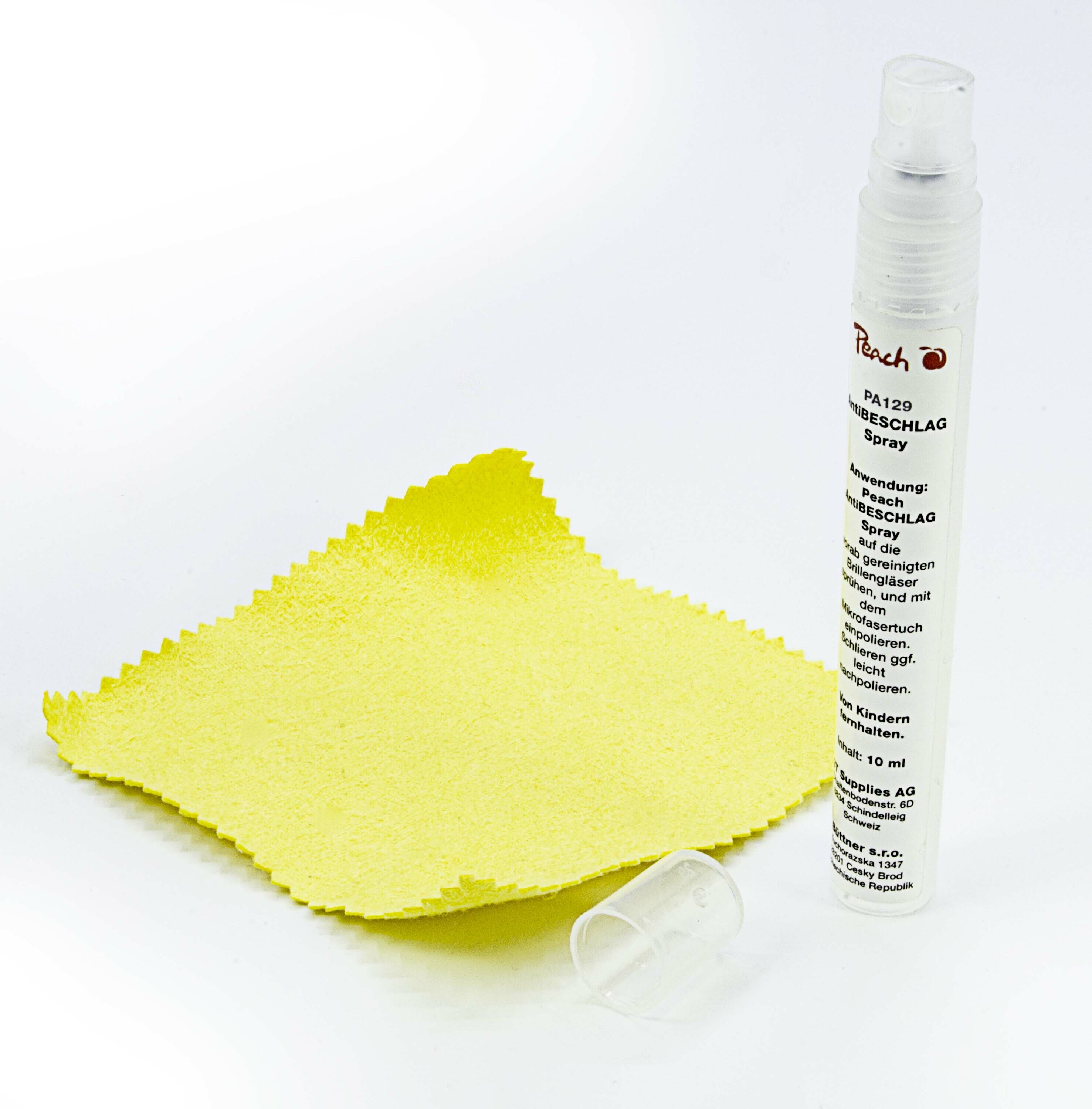Peach Brillen Pflegemittel | Antibeschlag Set, 10ml incl. Reinigungstuch | PA129 - Bild 1