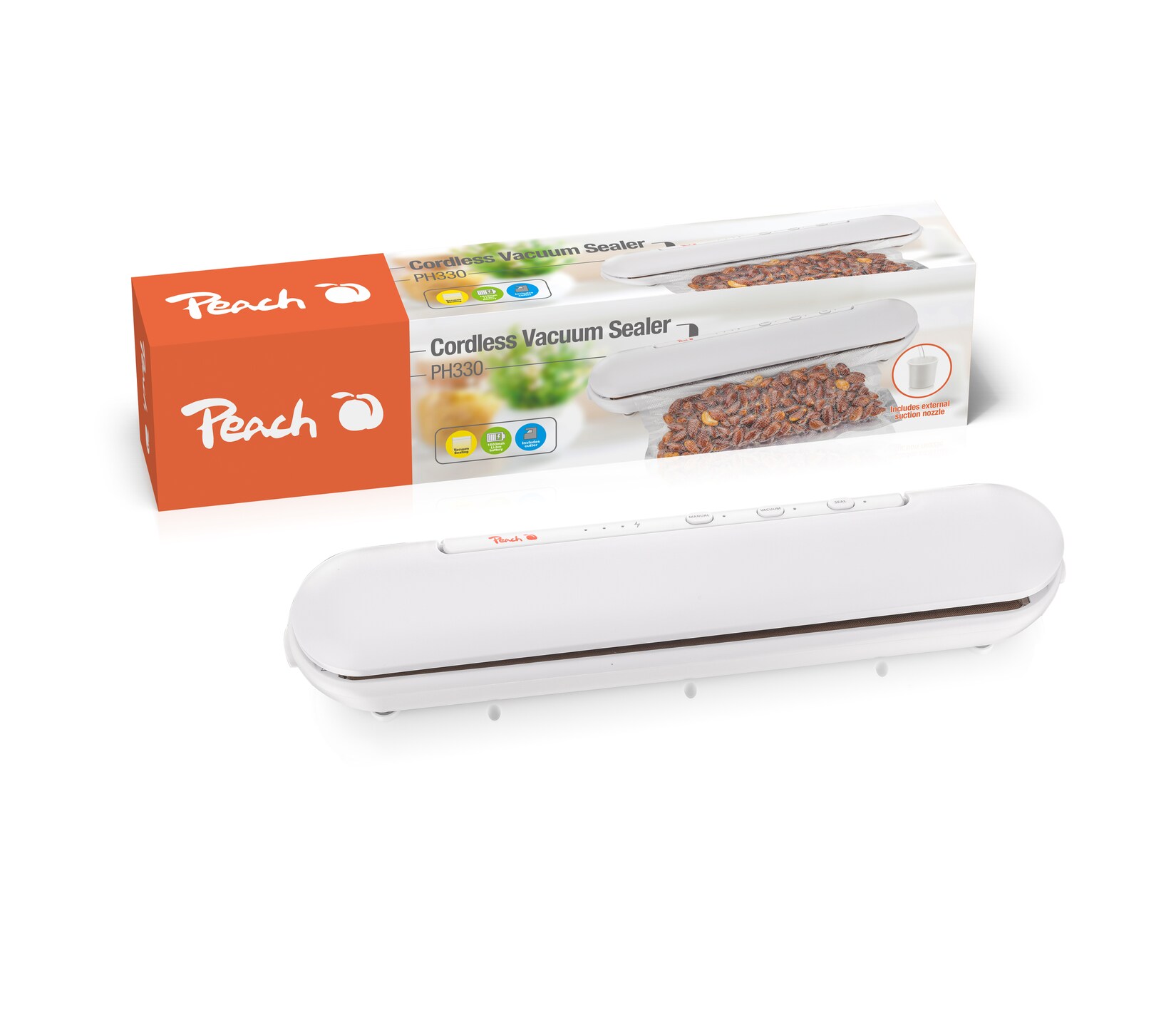 Peach Vakuumiergerät To-Go!  kabellos   Lebensmittel natürlich Frischhalten   kein Foodwaste mehr   PH330 | 07640366813055